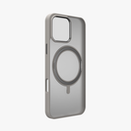Orbit Grip – Grey 360° Tactile O-Stand Clear transparent Case for iPhone 16 pro max