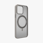 Orbit Grip – Grey 360° Tactile O-Stand Clear transparent Case for iPhone 15 pro max