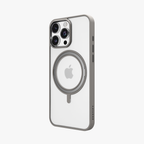 Orbit Grip – Grey 360° Tactile O-Stand Clear transparent Case for iPhone 16 pro max