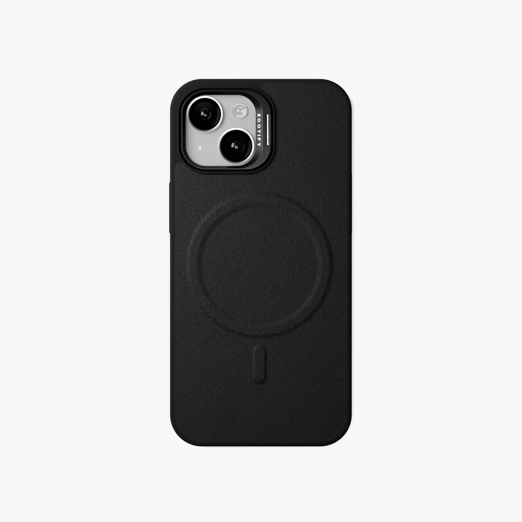 PrimoEdge – Black Luxe Leather design Magsafe case for iPhone 15