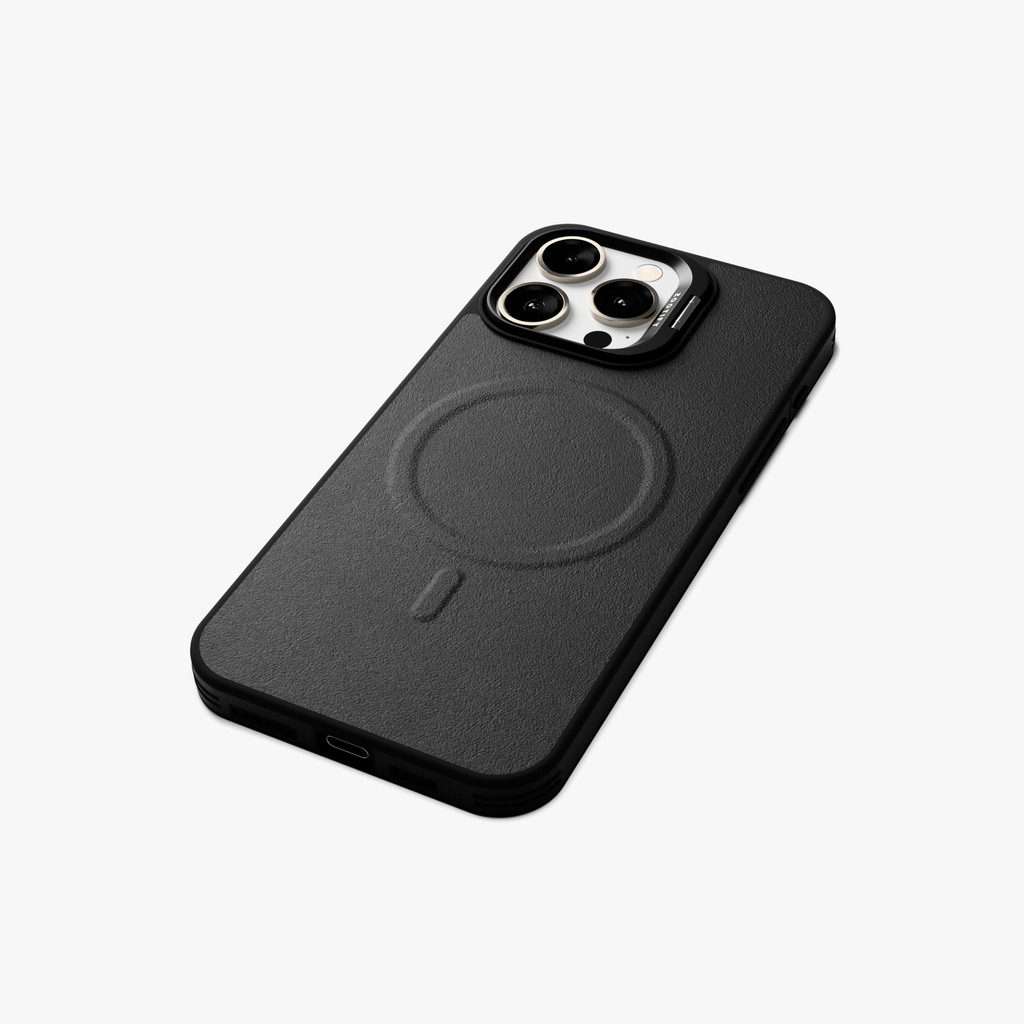 PrimoEdge – Black Luxe Leather design Magsafe case for iPhone 15 pro max