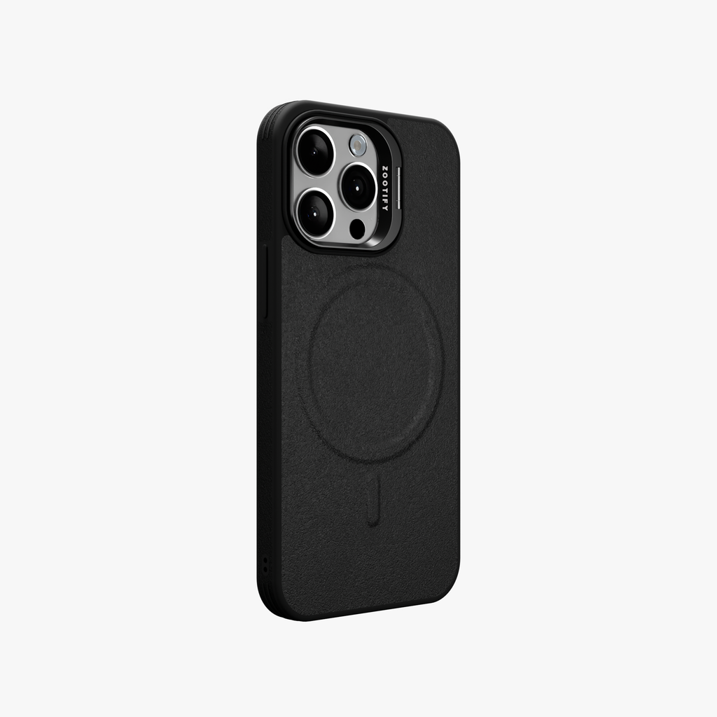 PrimoEdge – Black Luxe Leather design Magsafe case for iPhone 15 pro
