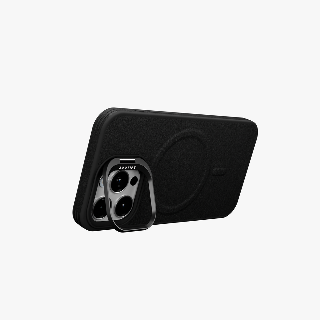 PrimoEdge – Black Luxe Leather design Magsafe case for iPhone 15 pro