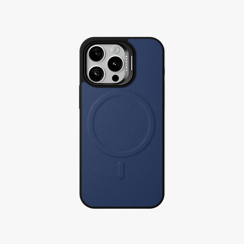 PrimoEdge – Blue Luxe Leather design Magsafe case for iPhone 15 pro