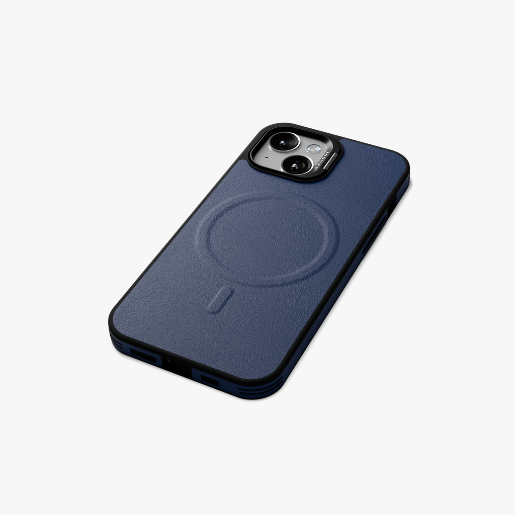 PrimoEdge – Blue Luxe Leather design Magsafe case for iPhone 15