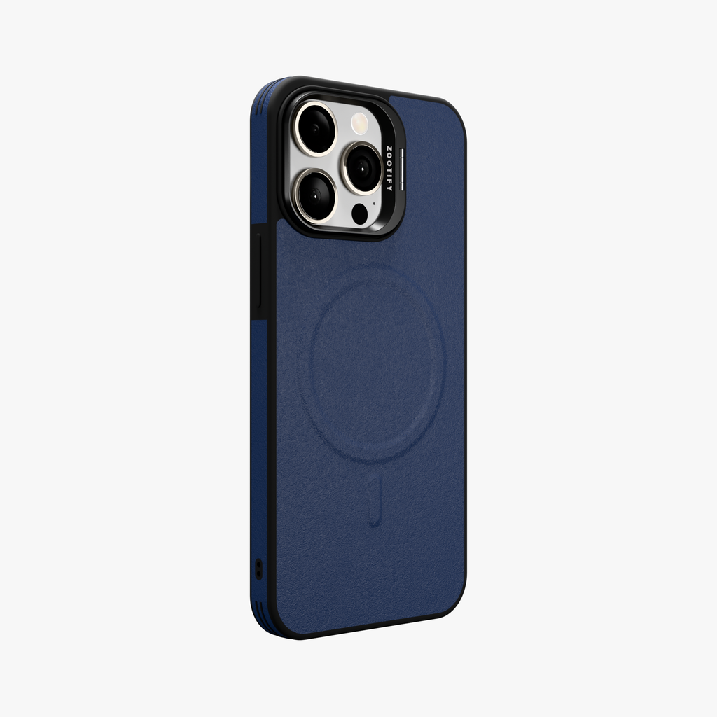 PrimoEdge – Blue Luxe Leather design Magsafe case for iPhone 15 pro max