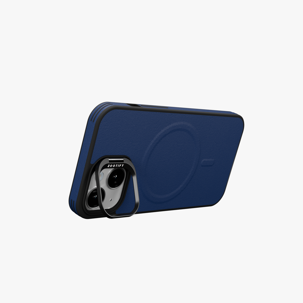 PrimoEdge – Blue Luxe Leather design Magsafe case for iPhone 15