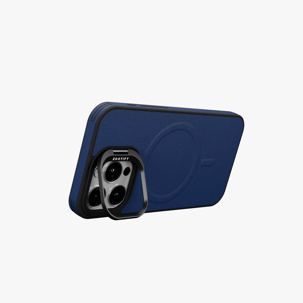 PrimoEdge – Blue Luxe Leather design Magsafe case for iPhone 15 pro