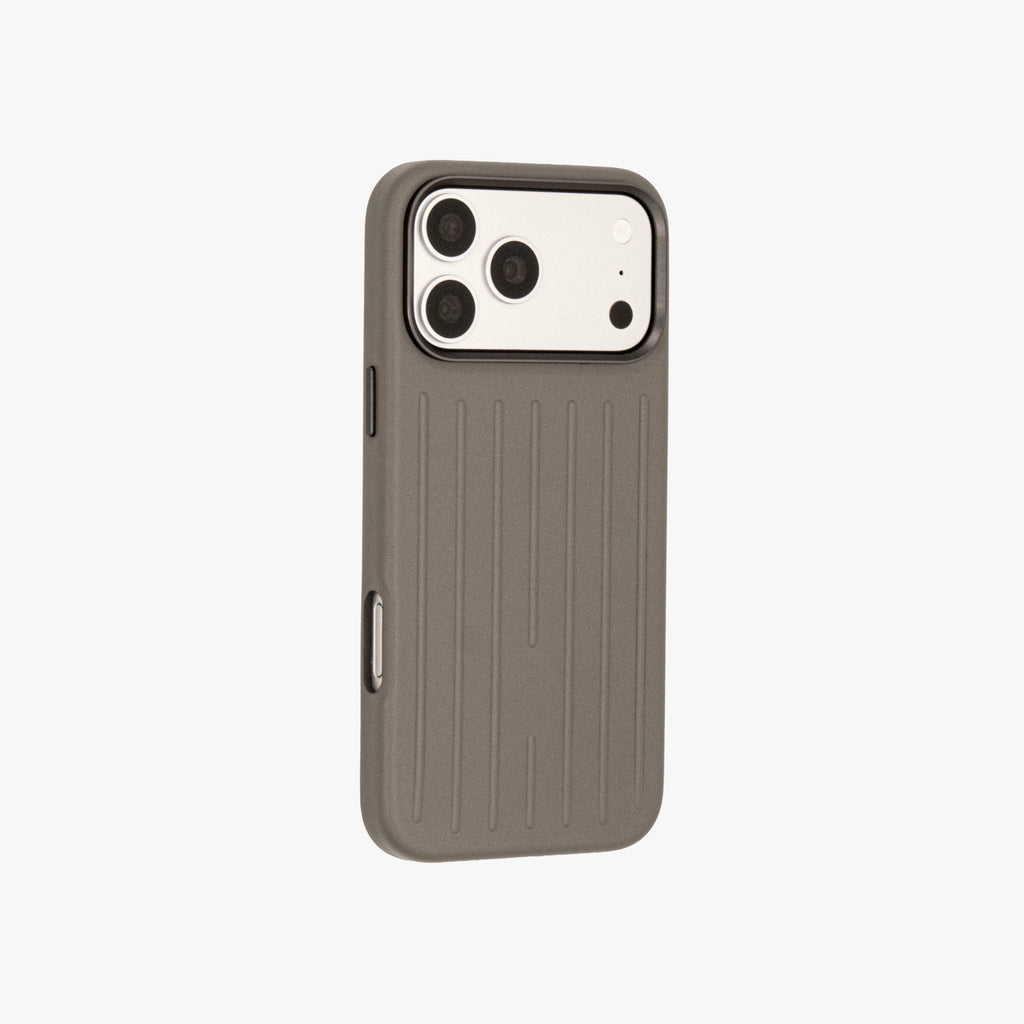 Ridge  – Grey Premium Modern Leather-texture MagSafe Case Cover for iPhone 17 Pro Max