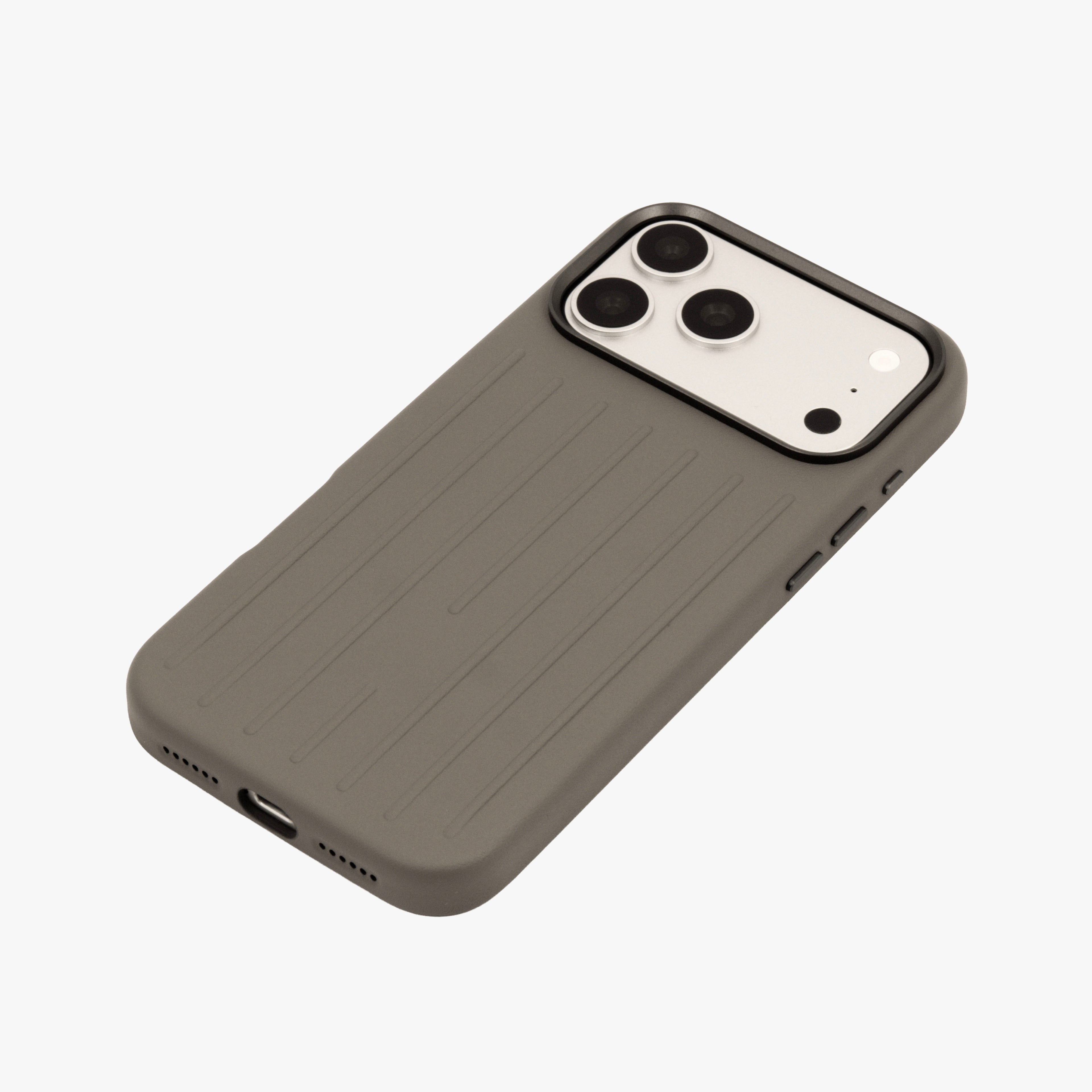 Ridge  – Grey Premium Modern Leather-texture MagSafe Case Cover for iPhone 17 Pro Max