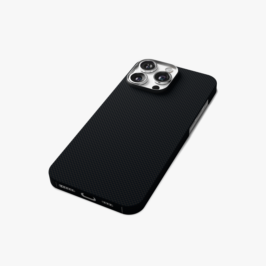 StealthForm – Black Kevlar Shield MagSafe Case for iPhone 16 pro max
