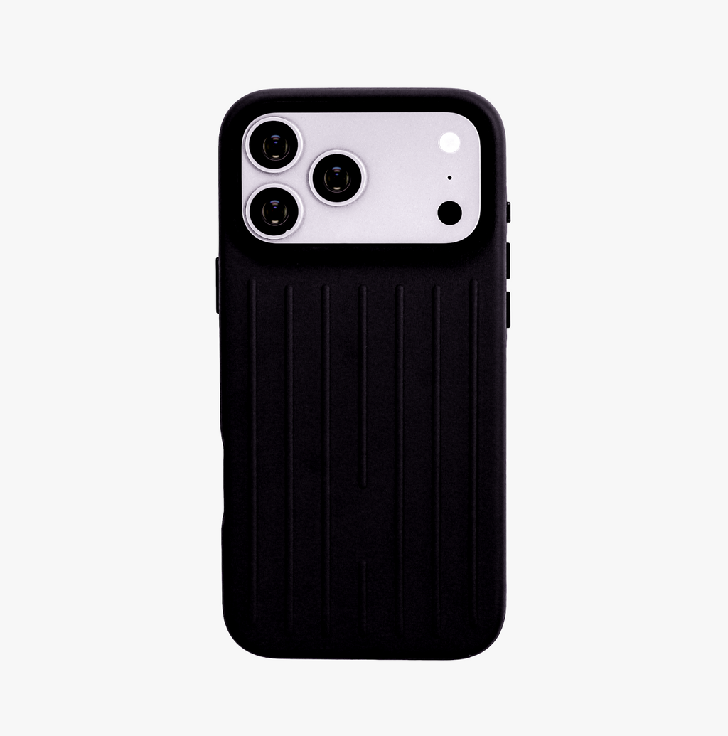 Ridge  – Black Premium Modern Leather-texture MagSafe Case Cover for iPhone 17 Pro Max