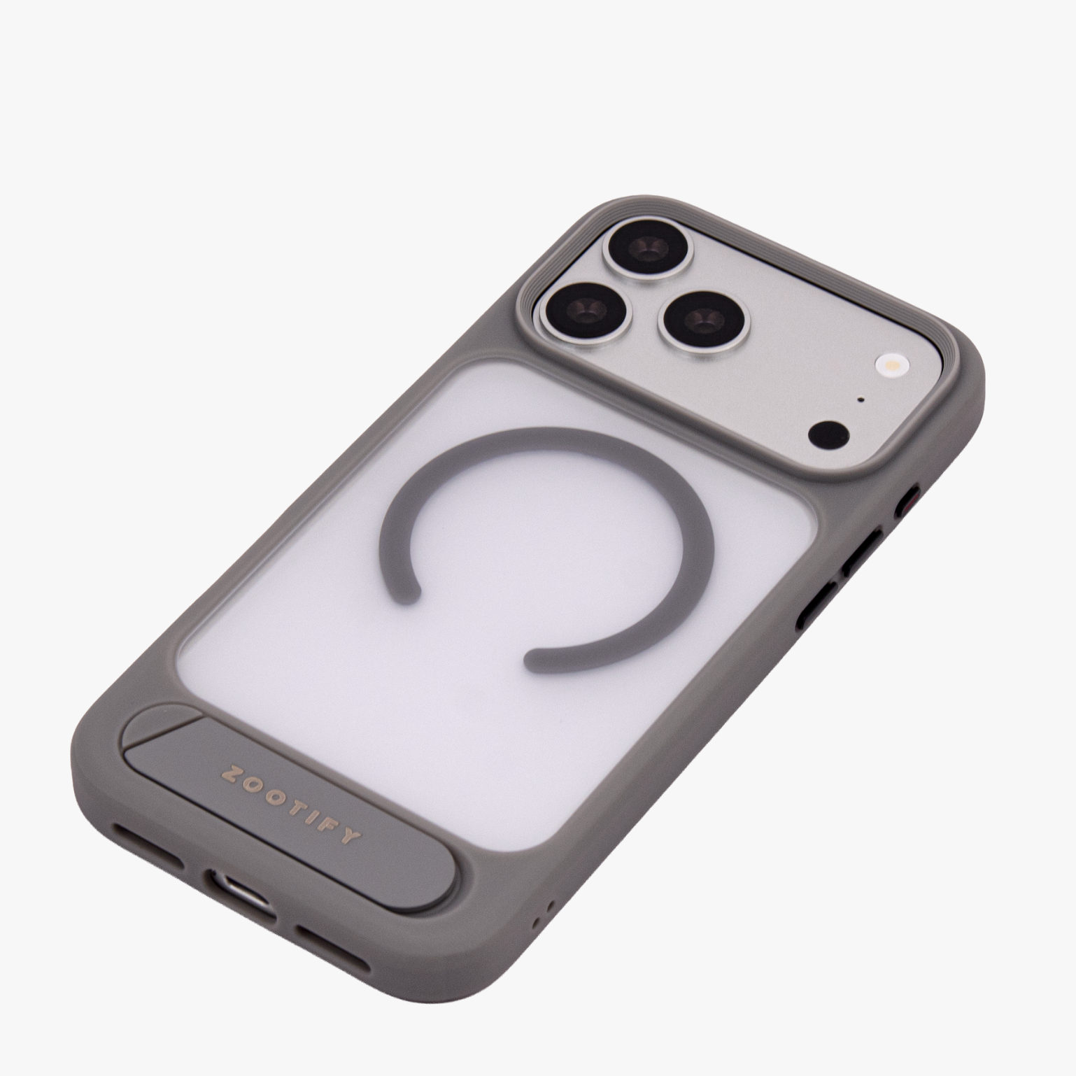 Frostand – Grey Frosted MagSafe Case Cover with Kickstand for iPhone 17 Pro Max
