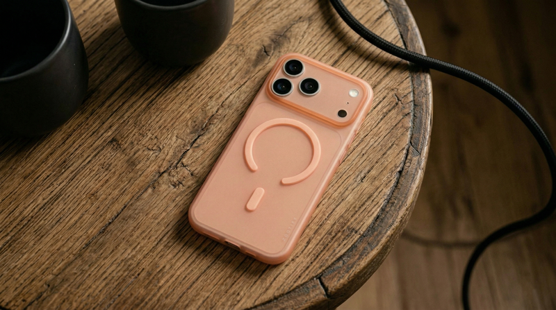 Textura – Orange PaperFeel MagSafe Case Cover for iPhone 17 Pro Max mobile banner 1