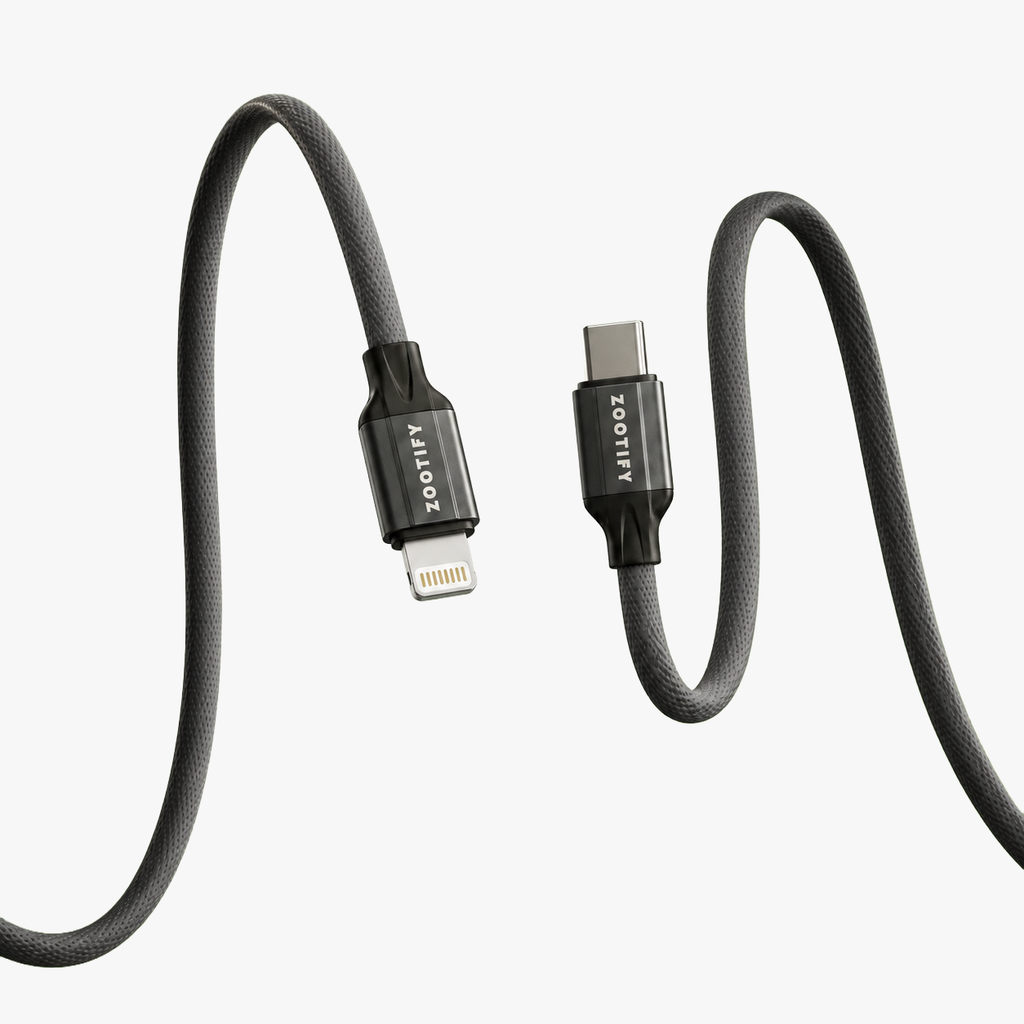 Zootify PWR 30W Type-C to Lightning Fast Charging Data Cable – 1m Grey