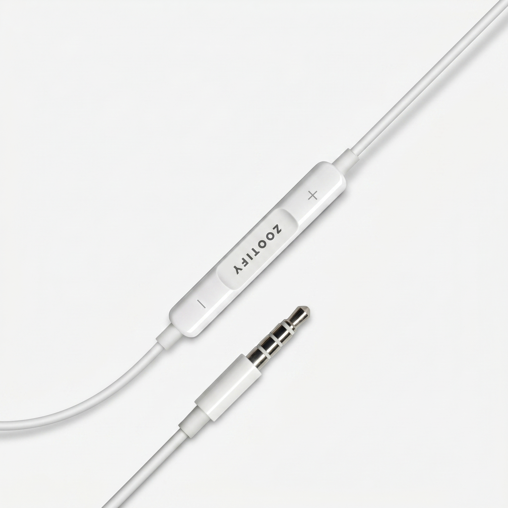 Zootify Aura 3 - AUX Wired Earphones with Mic | White