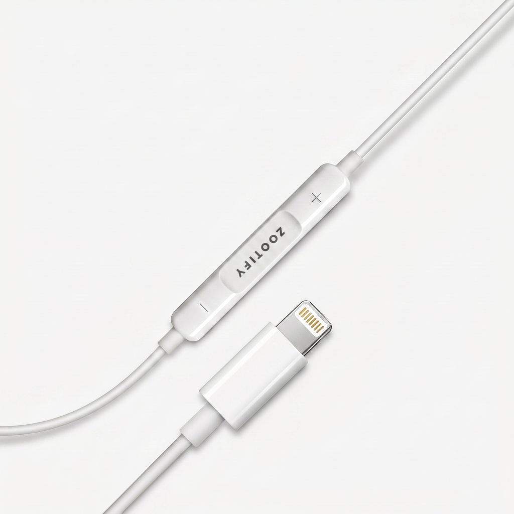 Zootify Aura 3 - Lightening Wired Earphones with Mic | White