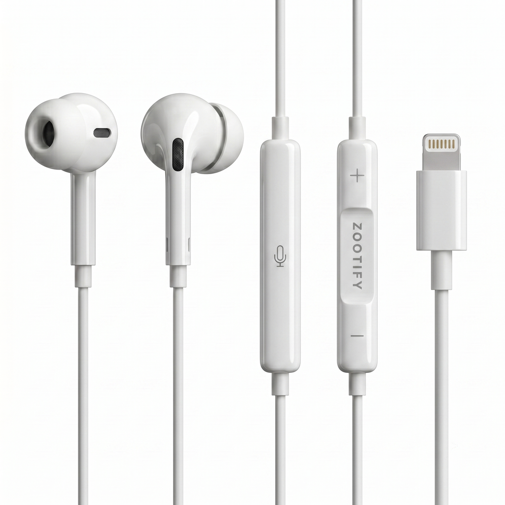 Zootify Aura 3 - Lightening Wired Earphones with Mic | White