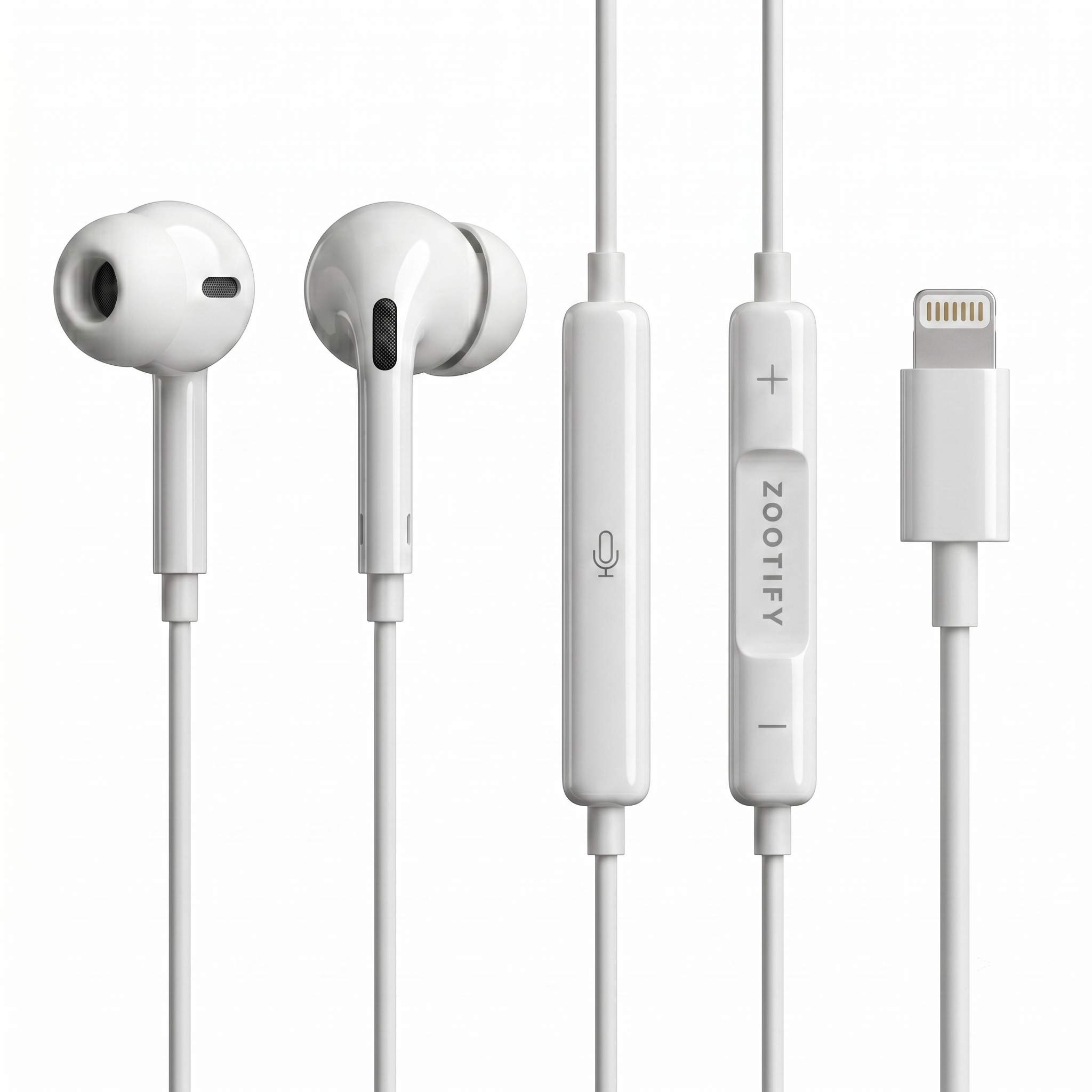 Zootify Aura 3 - Lightening Wired Earphones with Mic | White