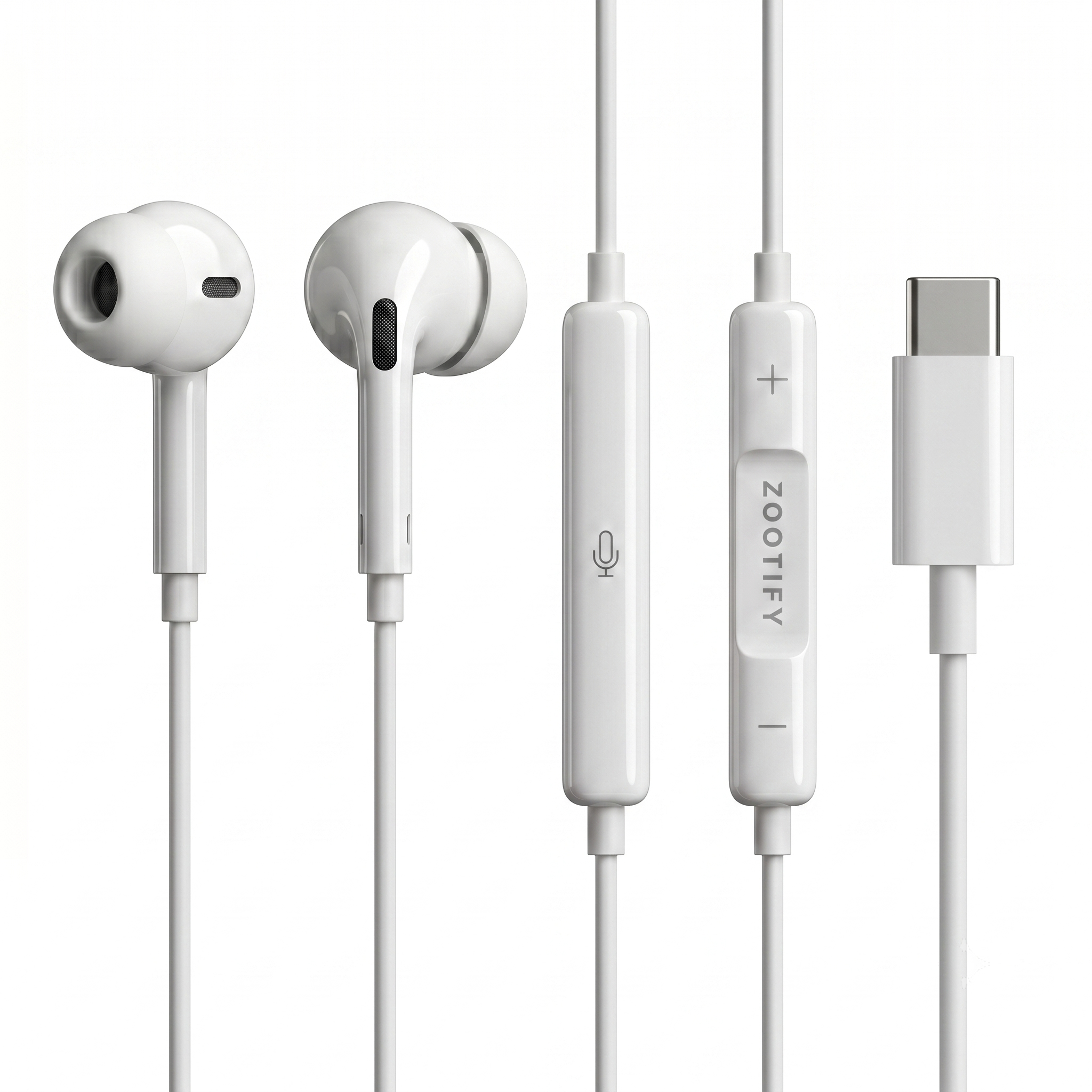 Zootify Aura 3 - Type C Wired Earphones with Mic | White