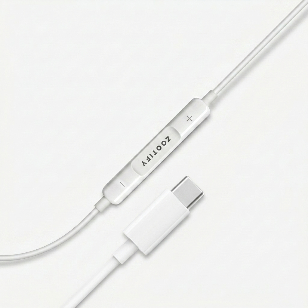 Zootify Aura 3 - Type C Wired Earphones with Mic | White