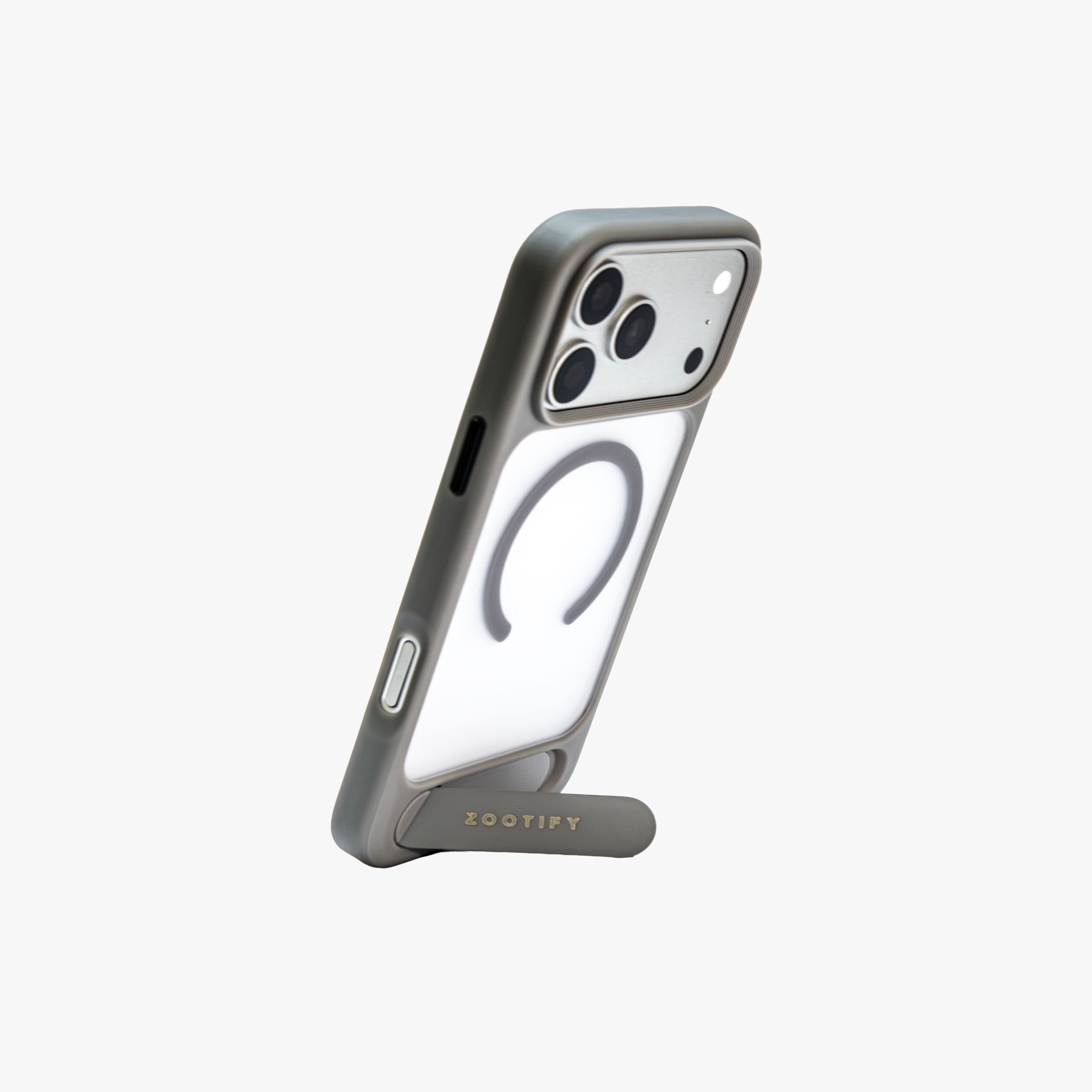Frostand – Grey Frosted MagSafe Case Cover with Kickstand for iPhone 17 Pro Max