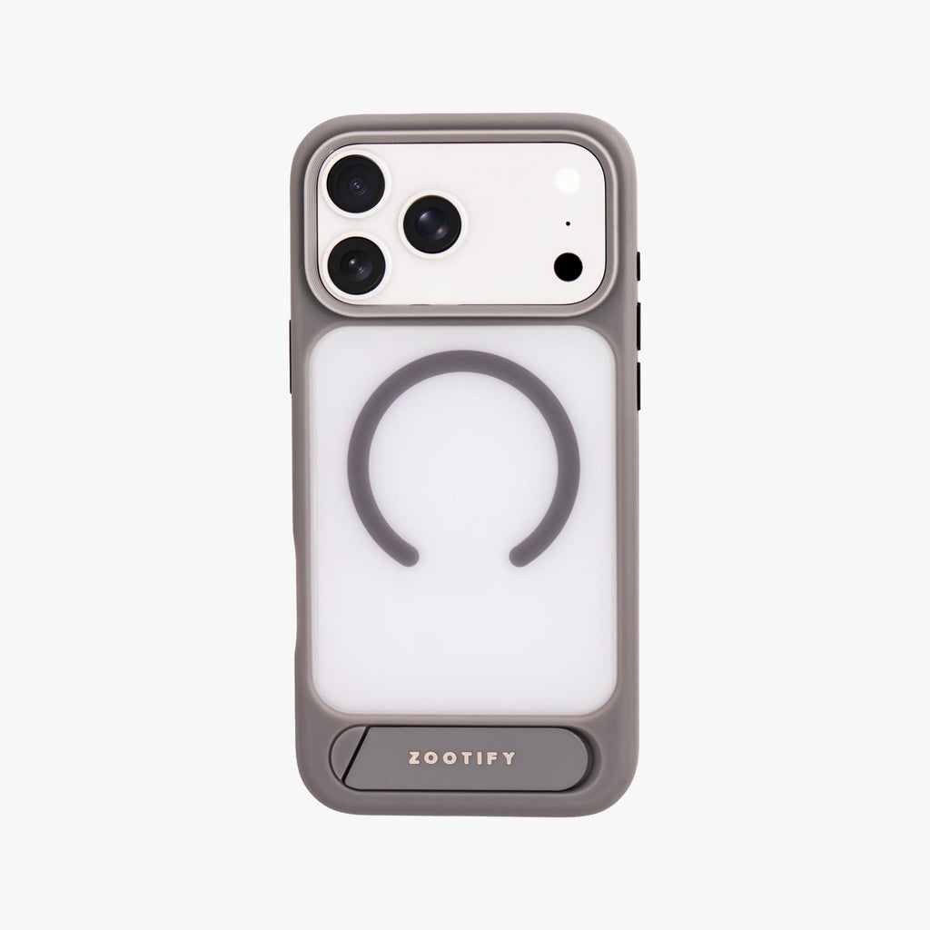Frostand – Grey Frosted MagSafe Case Cover with Kickstand for iPhone 17 Pro Max