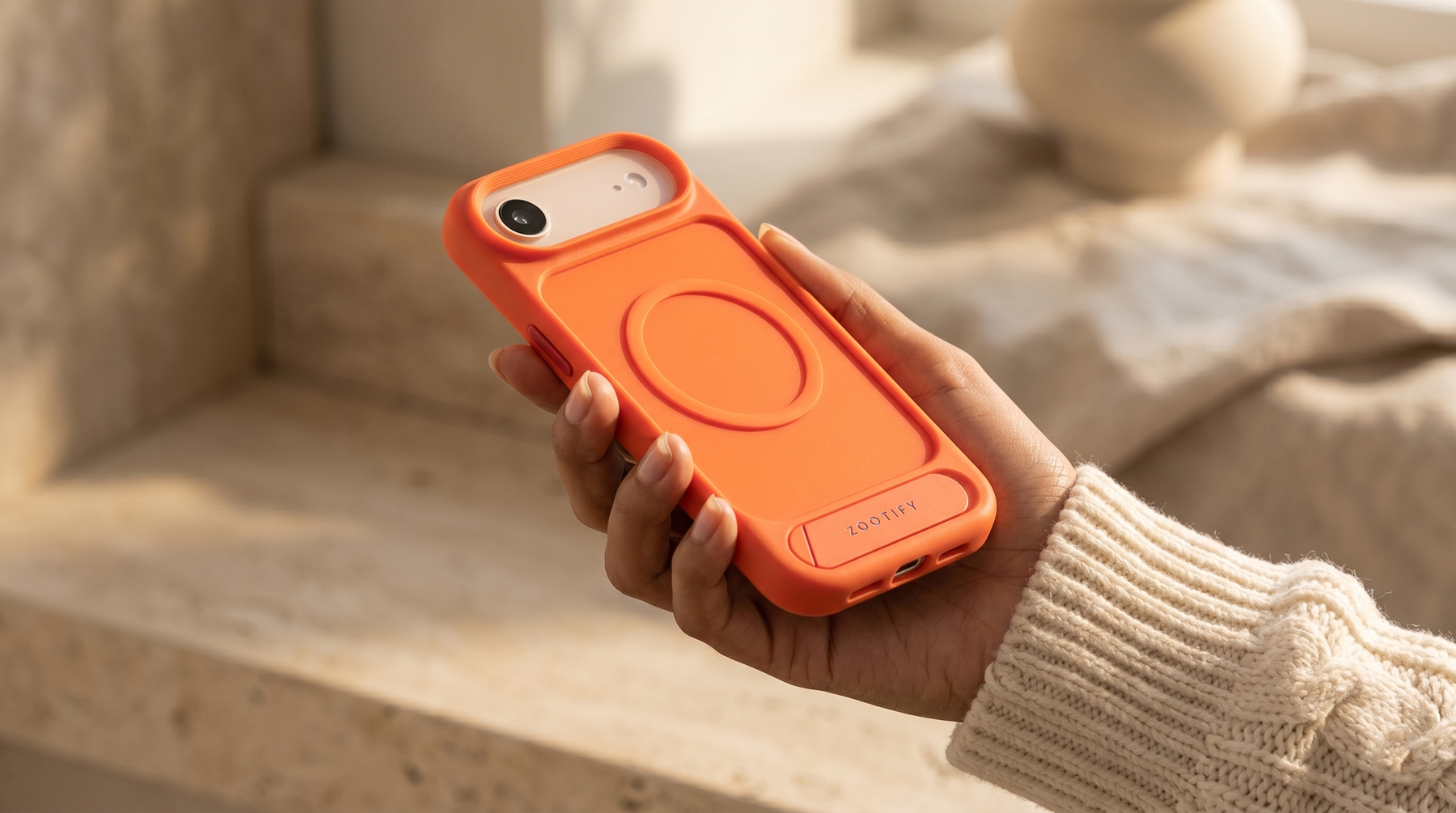 Frostand – Orange Frosted MagSafe Case Cover with Kickstand for iPhone 17 Air banner 2