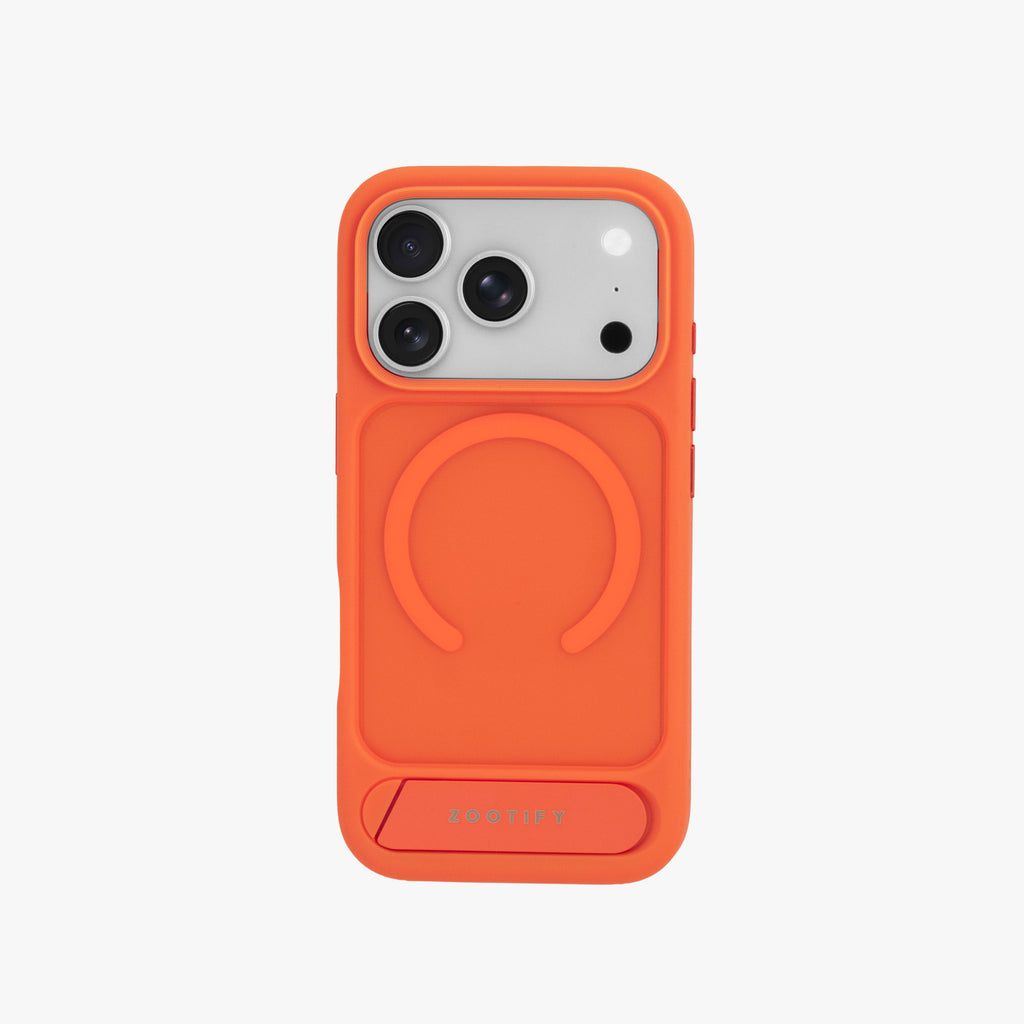 Frostand – Orange Frosted MagSafe Case Cover with Kickstand for iPhone 17 pro