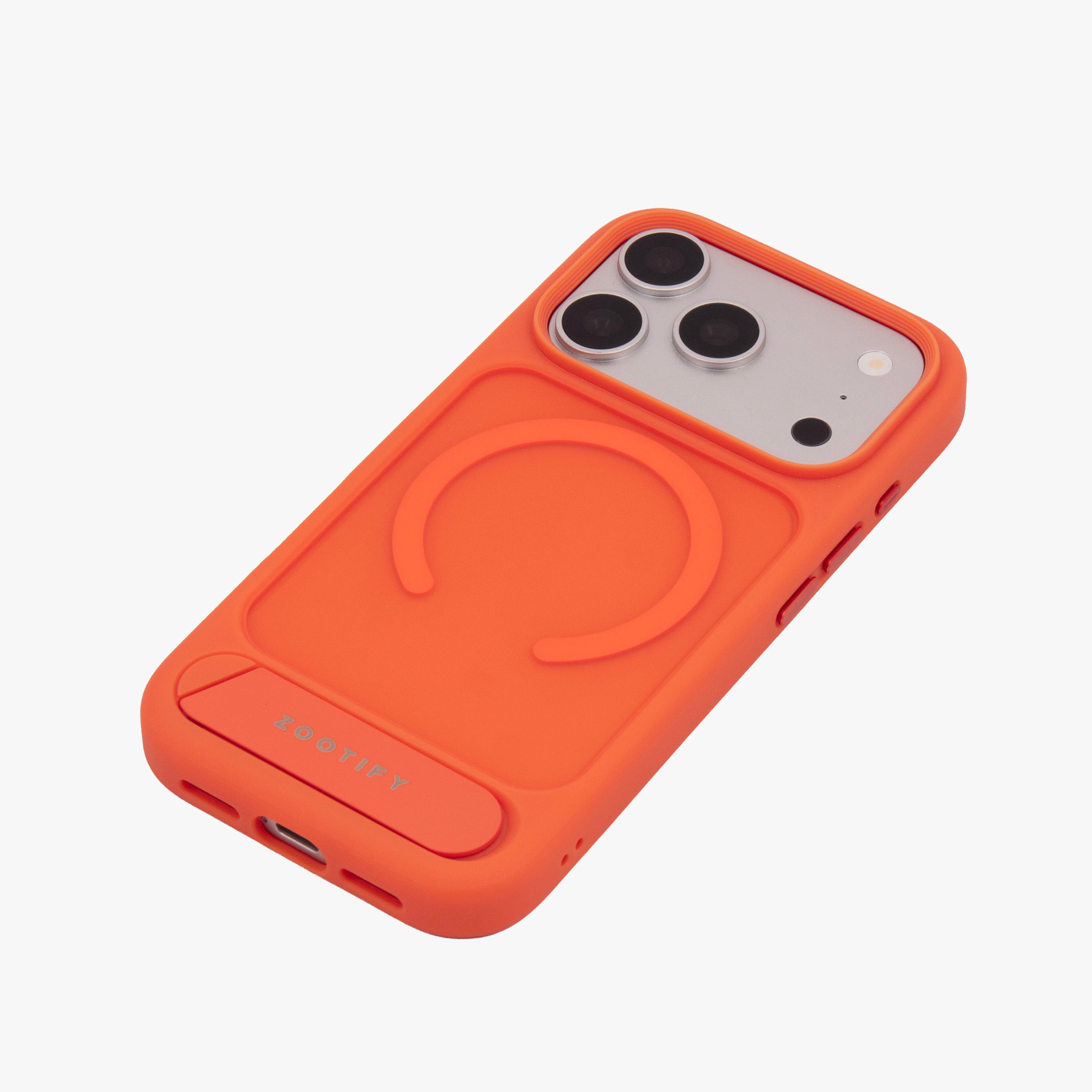 Frostand – Orange Frosted MagSafe Case Cover with Kickstand for iPhone 17 pro