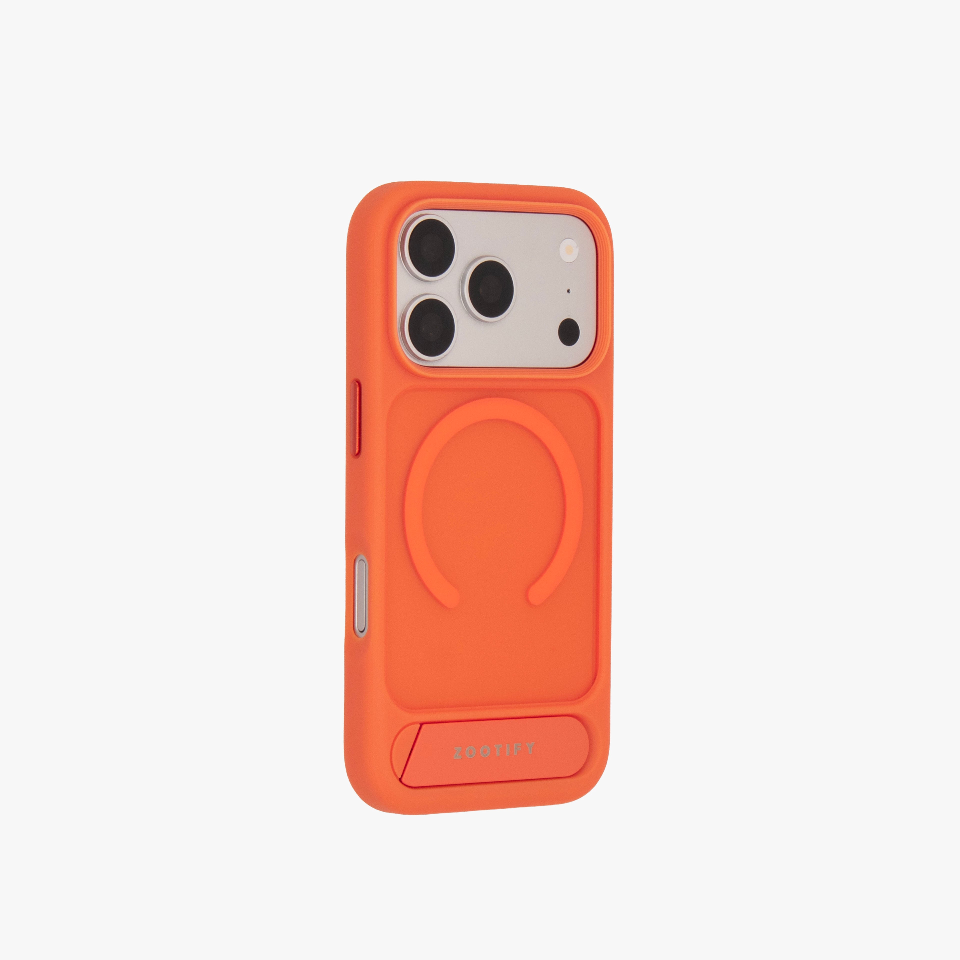 Frostand – Orange Frosted MagSafe Case Cover with Kickstand for iPhone 17 pro