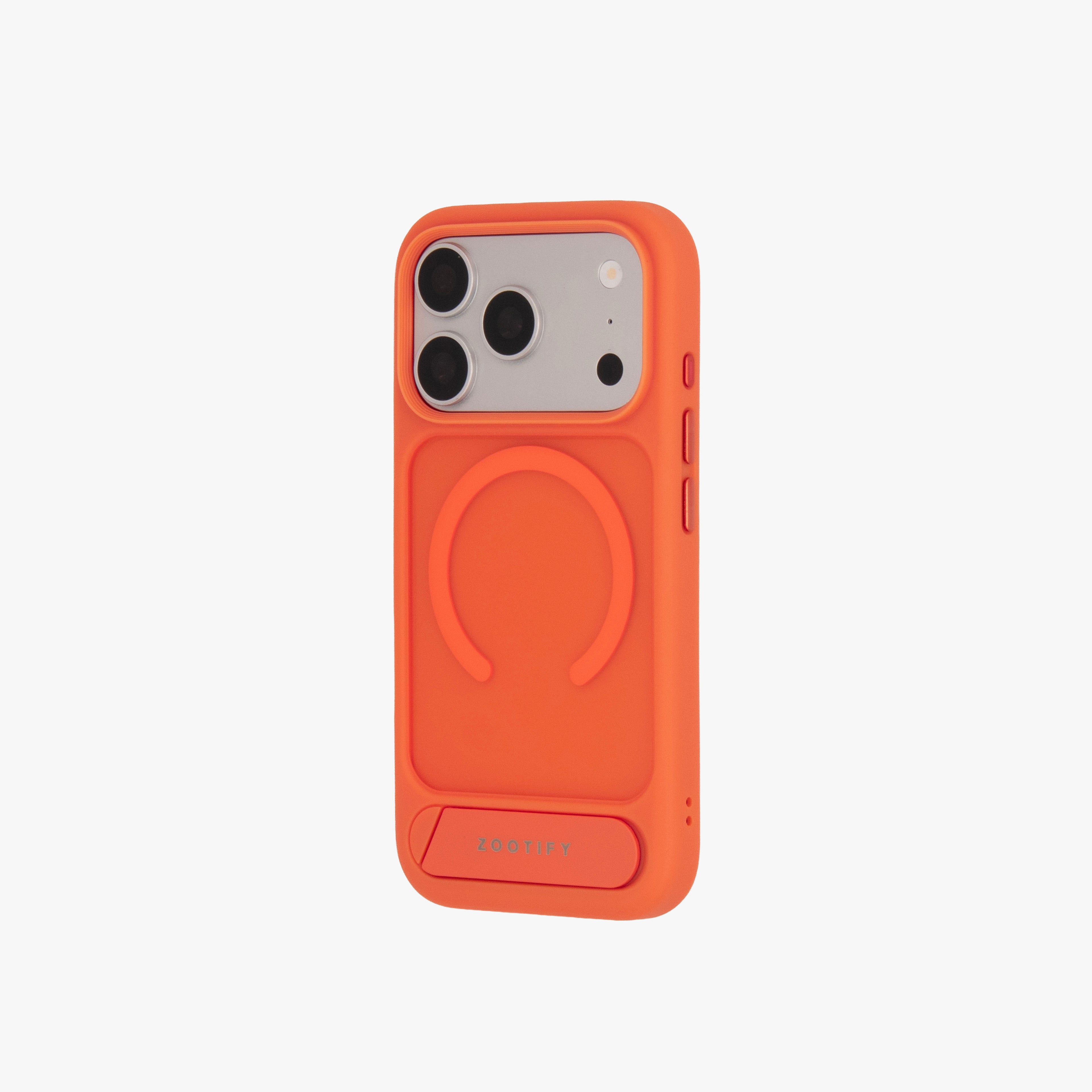 Frostand – Orange Frosted MagSafe Case Cover with Kickstand for iPhone 17 pro