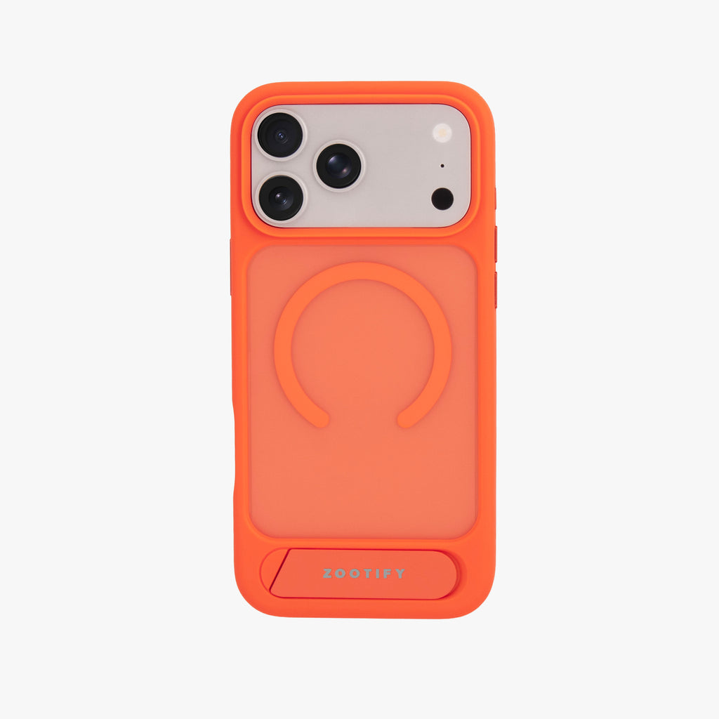 Frostand – Orange Frosted MagSafe Case Cover with Kickstand for iPhone 17 Pro Max