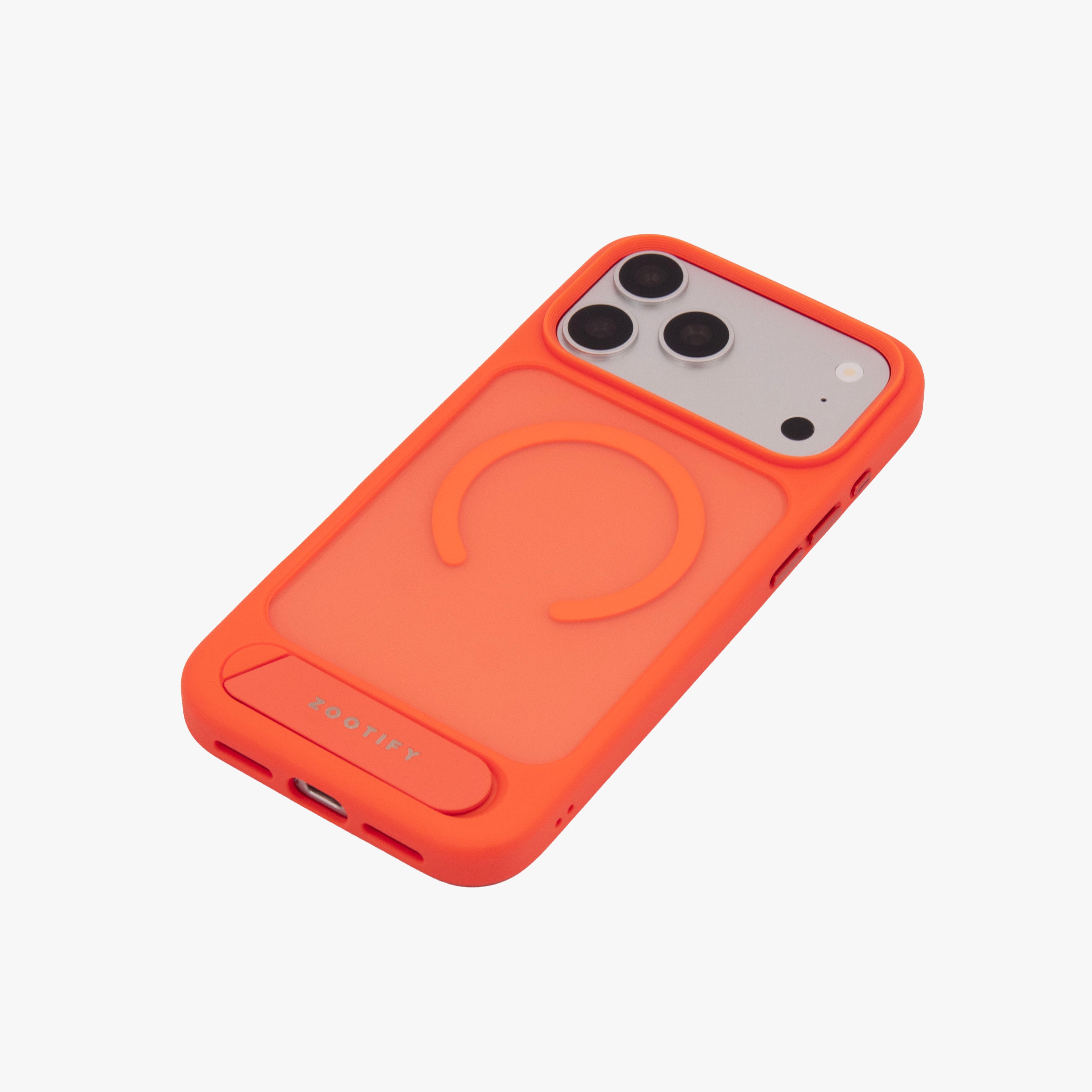 Frostand – Orange Frosted MagSafe Case Cover with Kickstand for iPhone 17 Pro Max