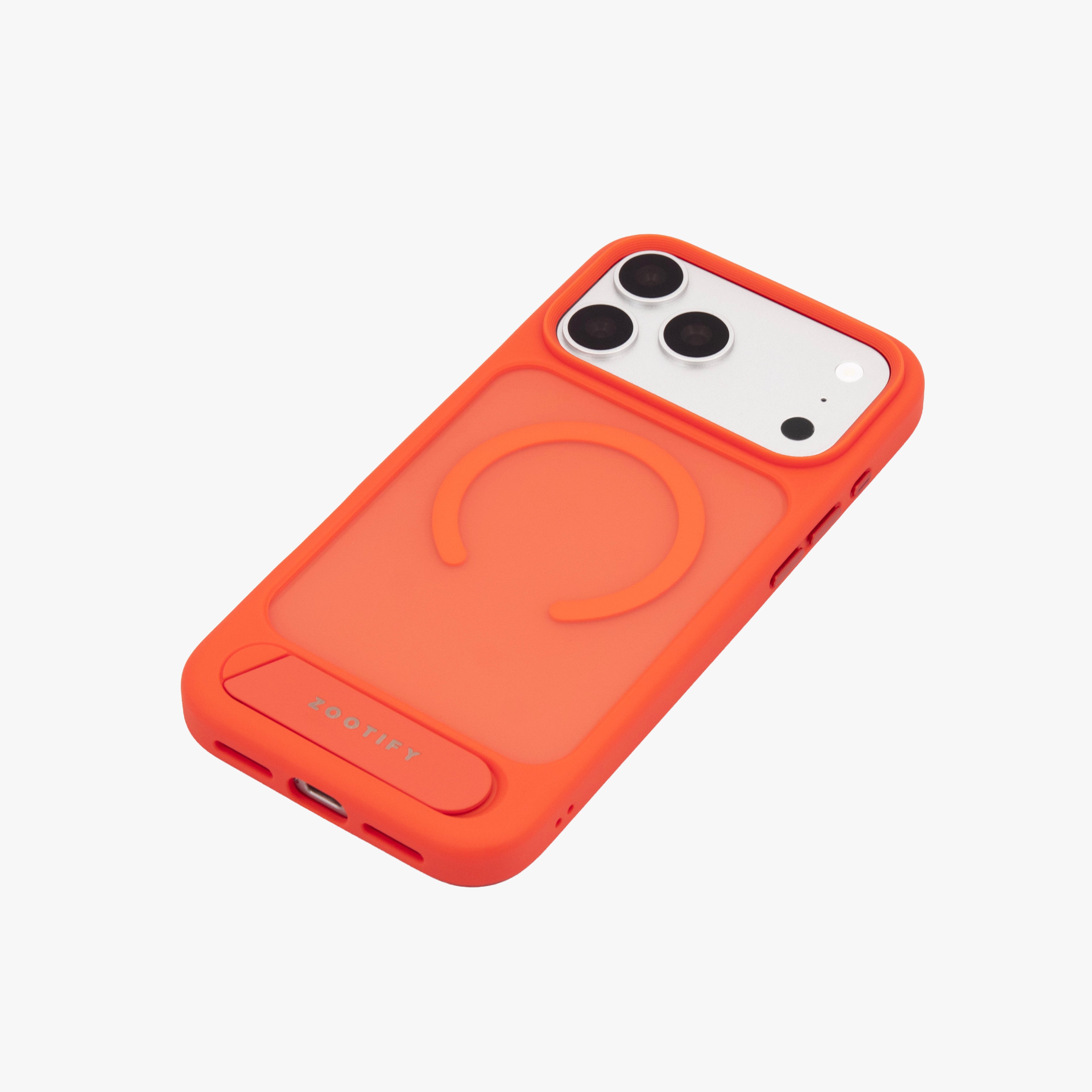 Frostand – Orange Frosted MagSafe Case Cover with Kickstand for iPhone 17 Pro Max