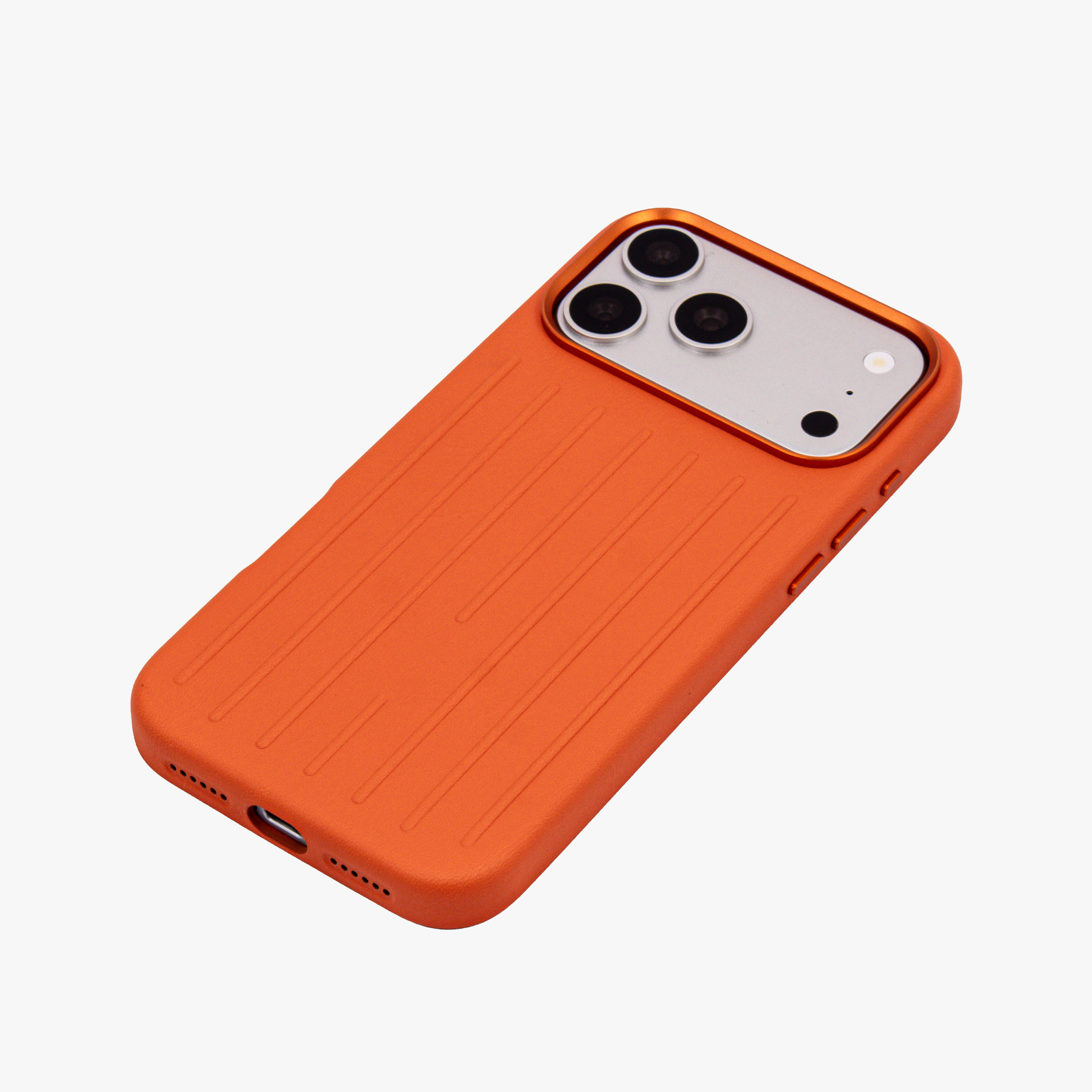 Ridge  – Orange Premium Modern Leather-texture MagSafe Case Cover for iPhone 17 Pro Max