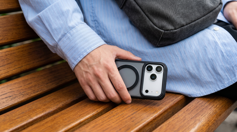 Orbit Grip – Black O-Stand MagSafe case cover for iPhone 17 Pro Max mobile banner 2