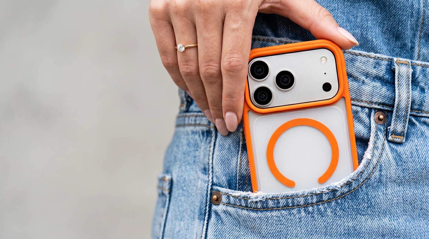 Haze  – Orange Frosted Premium MagSafe Case Cover for iPhone 17 pro banner 2