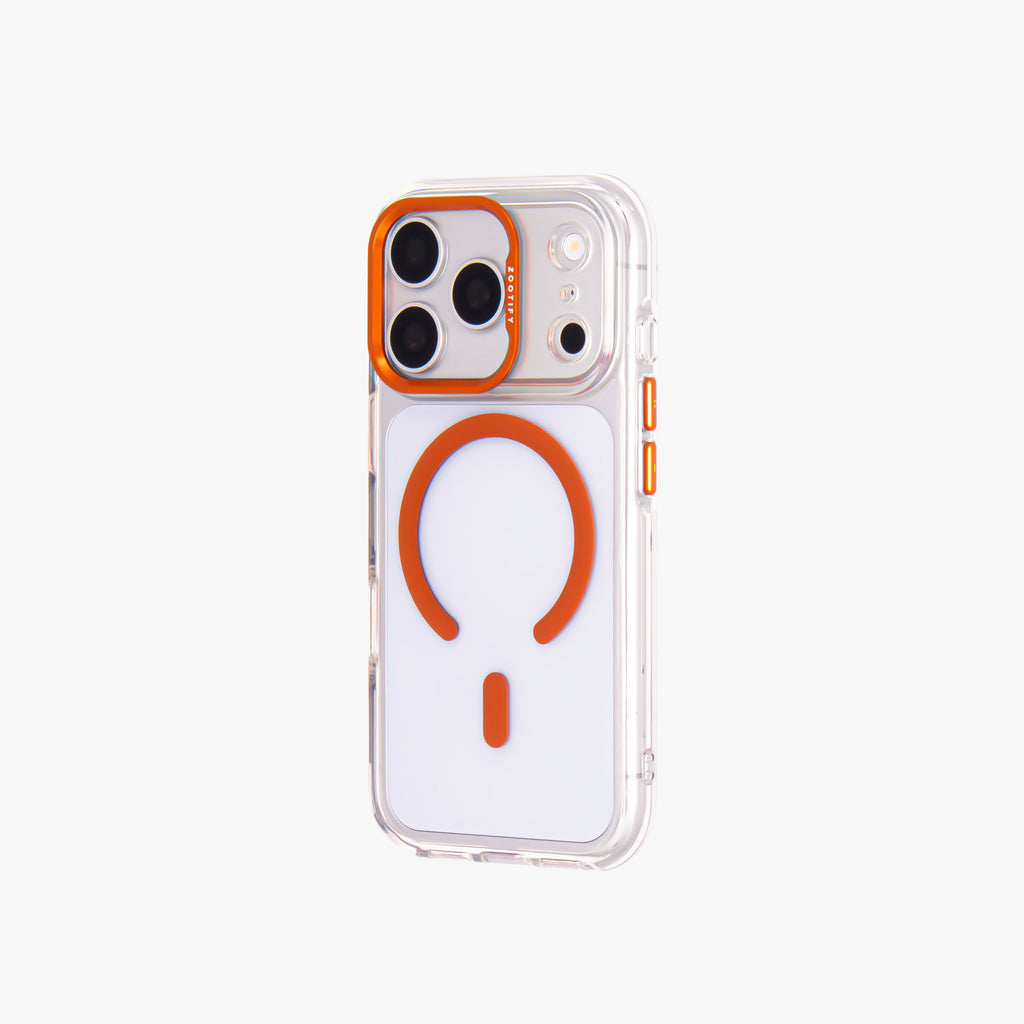 Ironclad – Transparent Orange MagSafe Case Cover for iPhone 17 pro