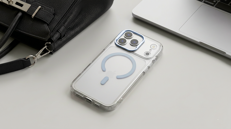 Ironclad – Transparent Blue MagSafe Case Cover for iPhone 17 Pro Max mobile banner 4