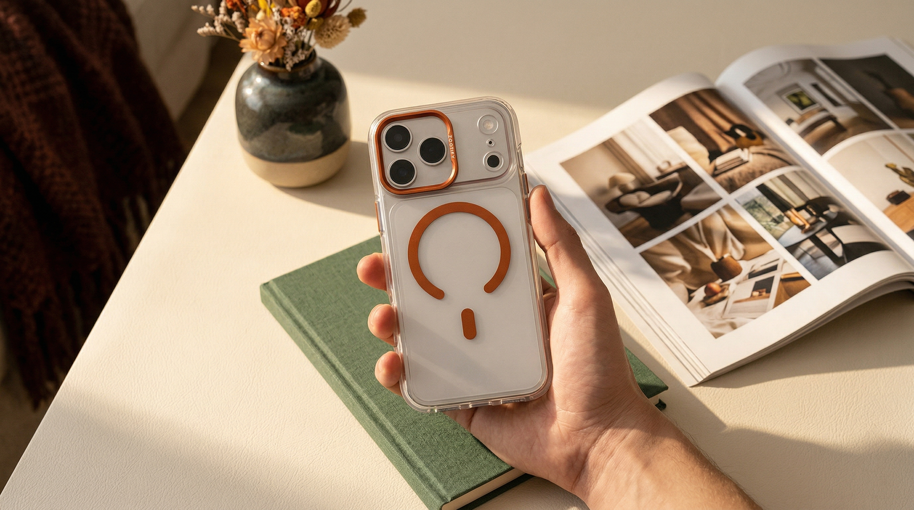Ironclad – Transparent Orange MagSafe Case Cover for iPhone 17 pro banner 1