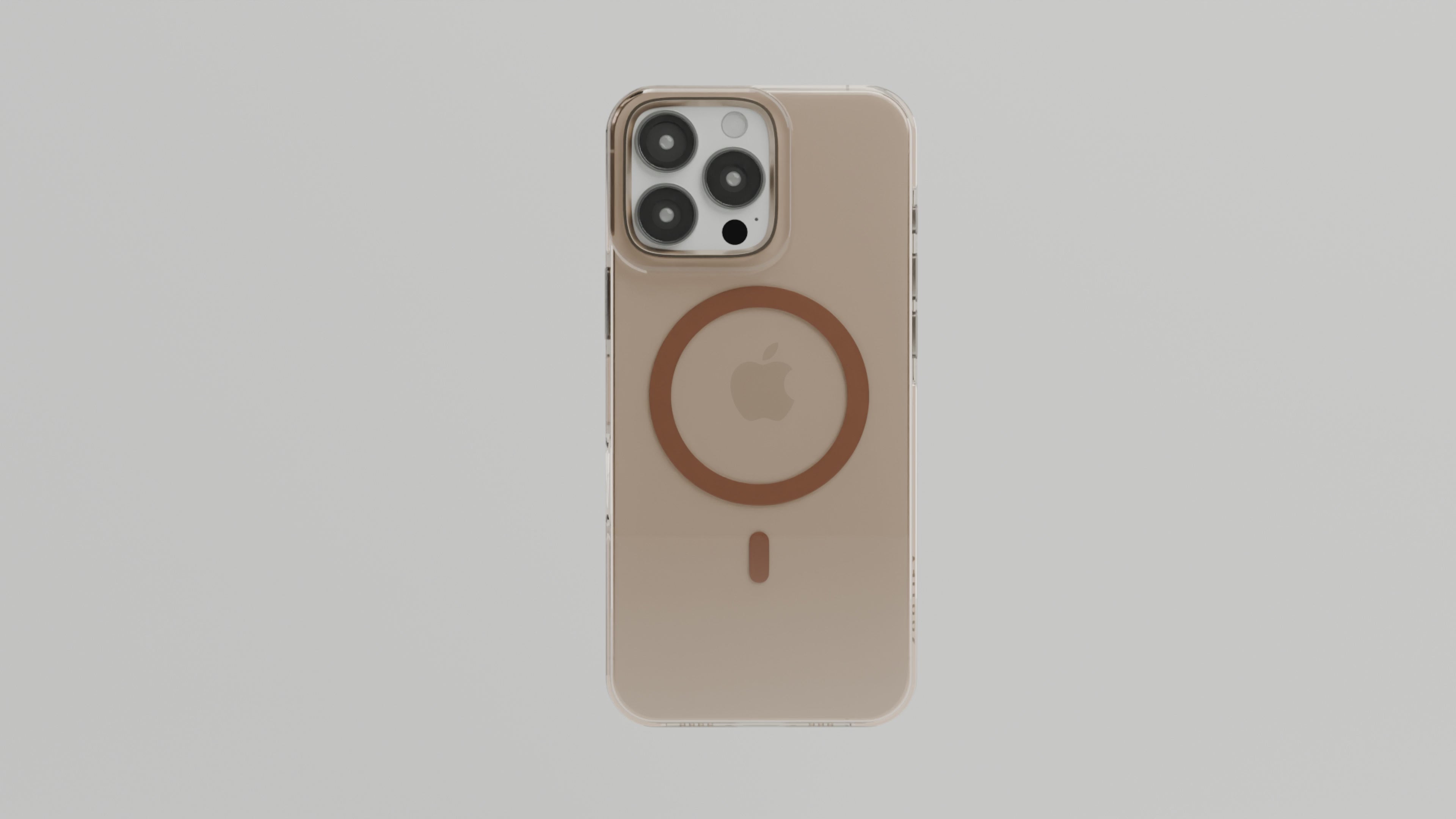 Crystal Flux – Brown Transparent Magnetic Case for iPhone 16 pro