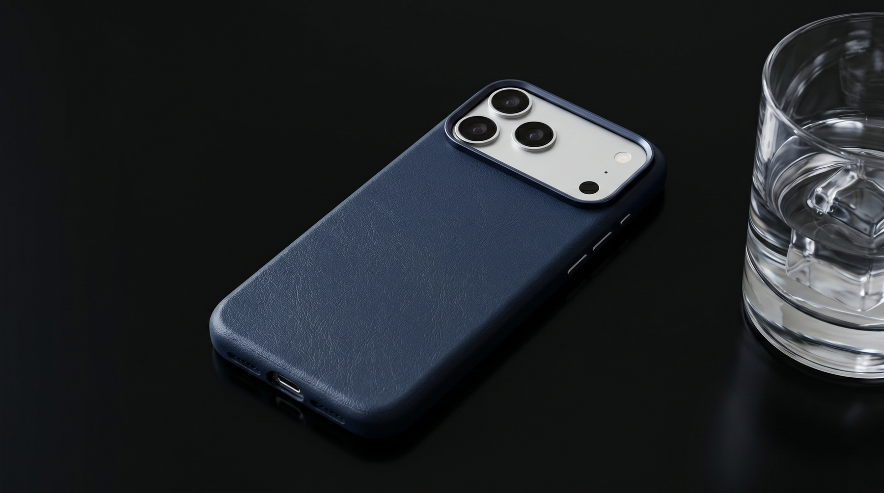 Primo – Blue Leather Premium MagSafe Case Cover for iPhone 17 pro banner 2