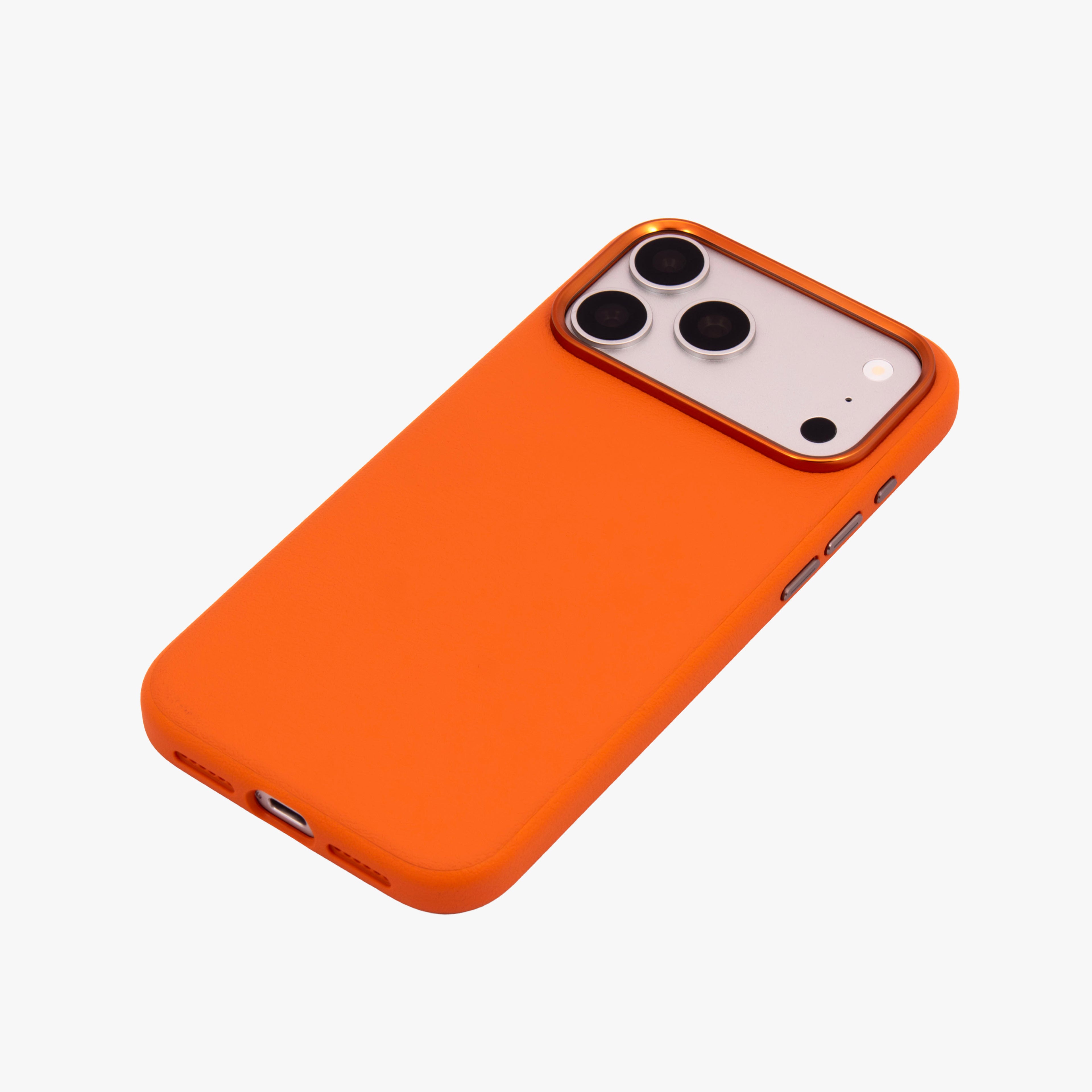 Primo – Orange Leather Premium MagSafe Case Cover for iPhone 17 Pro Max