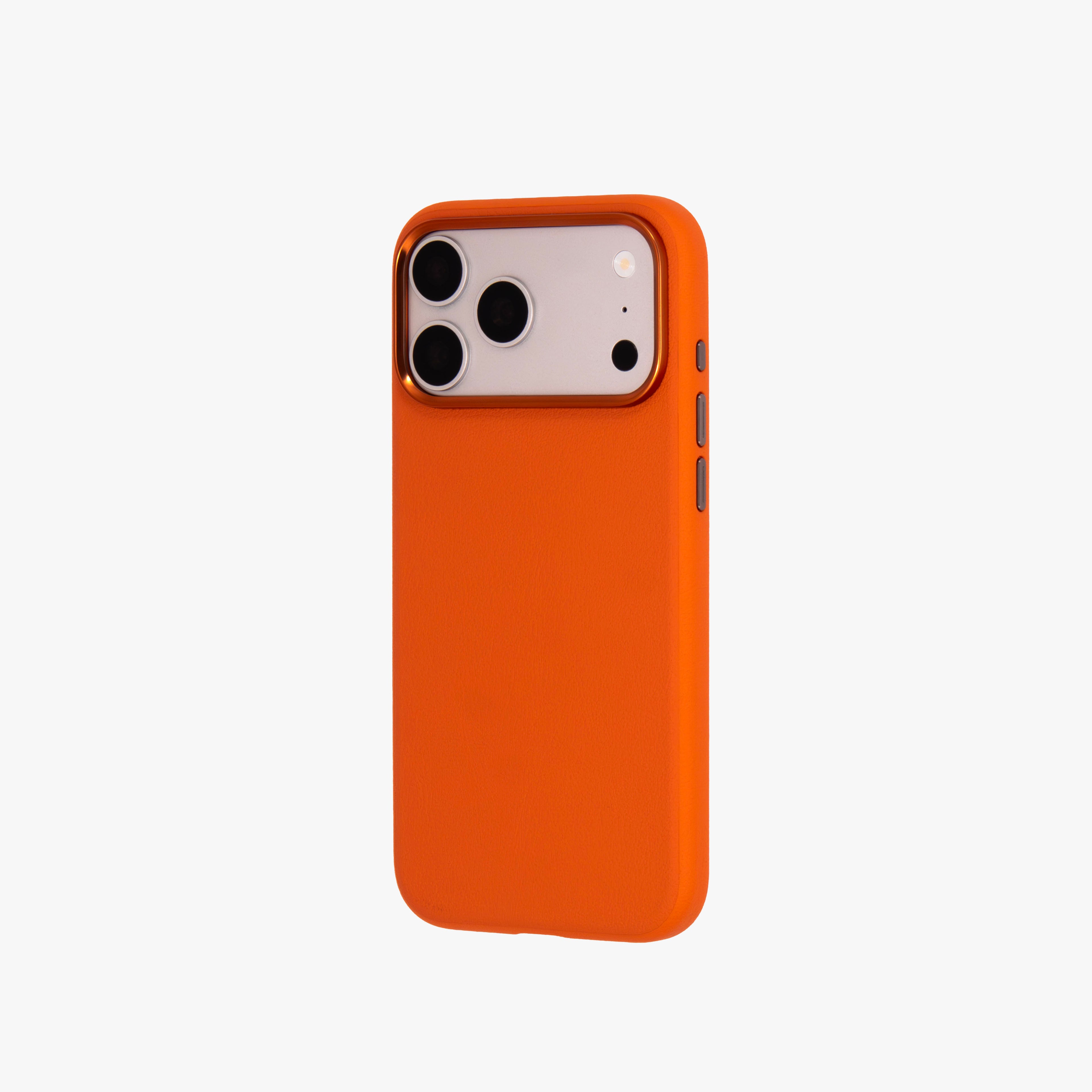 Primo – Orange Leather Premium MagSafe Case Cover for iPhone 17 Pro Max