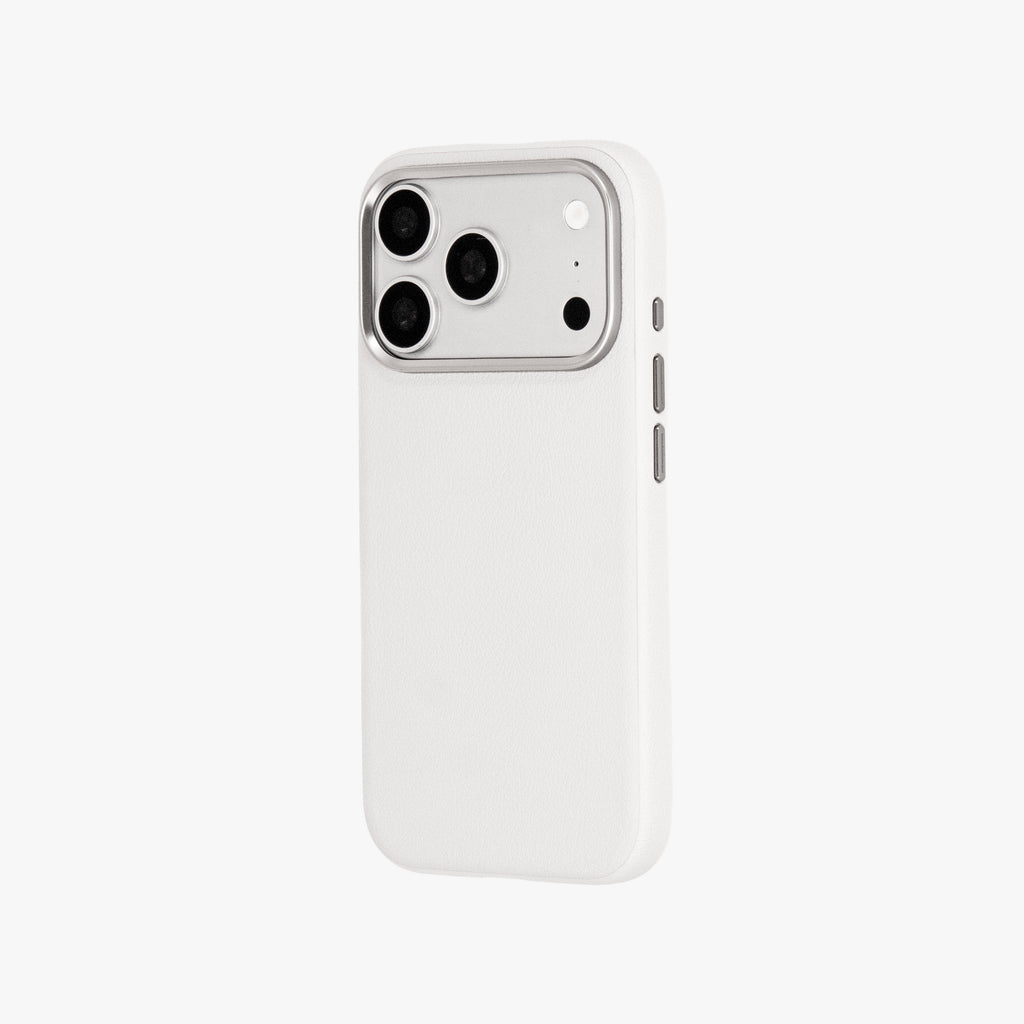 Primo – White Leather Premium MagSafe Case Cover for iPhone 17 pro