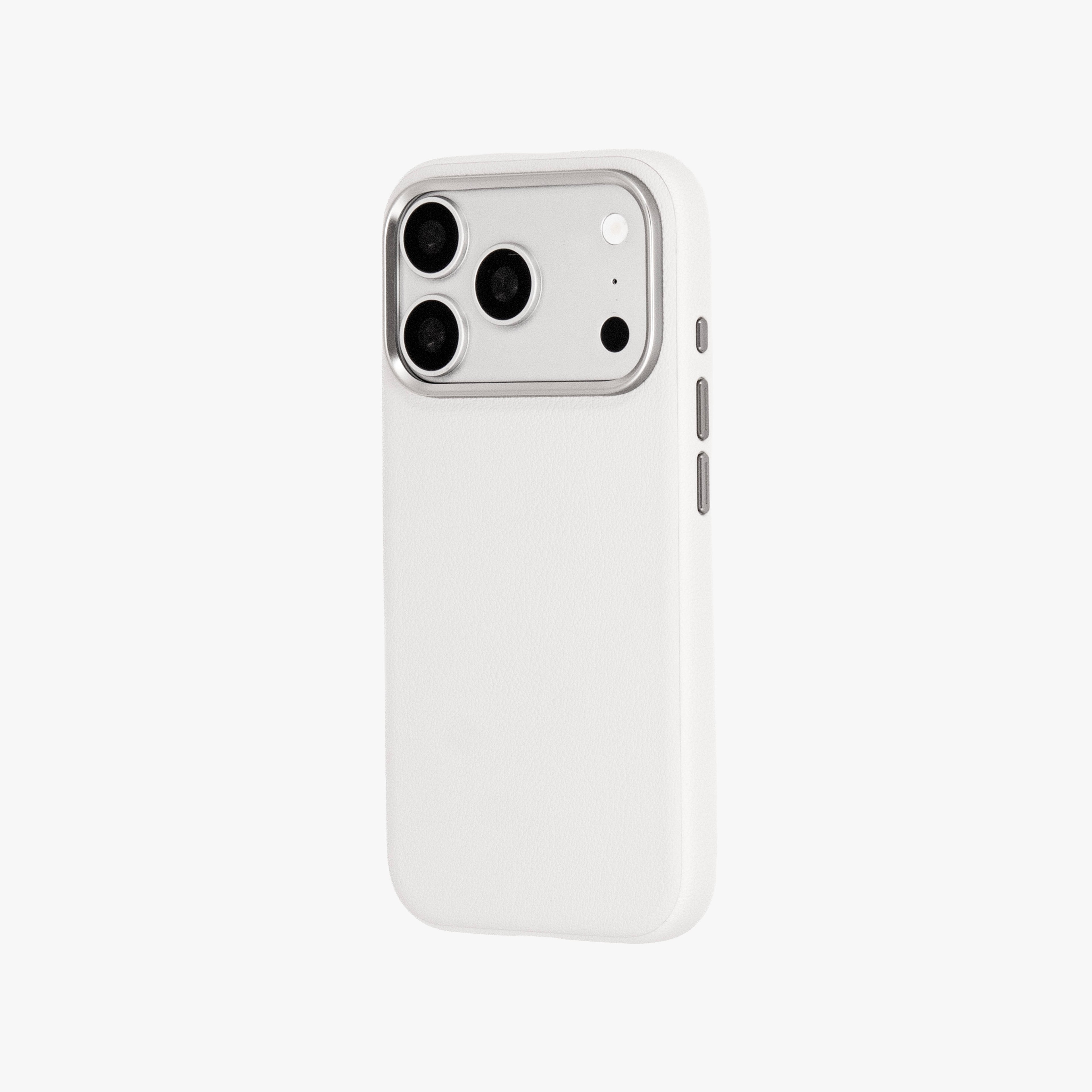 Primo – White Leather Premium MagSafe Case Cover for iPhone 17 pro