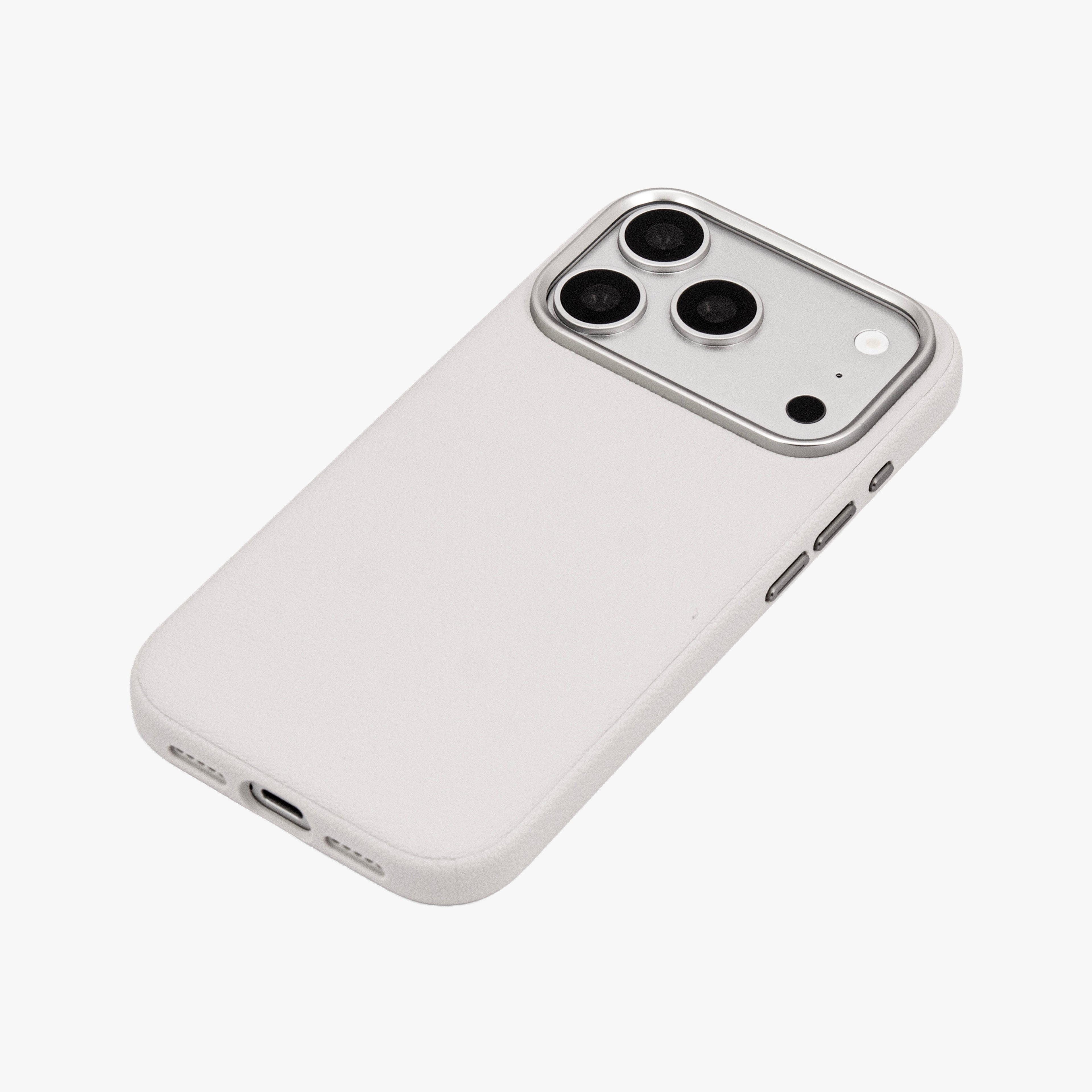 Primo – White Leather Premium MagSafe Case Cover for iPhone 17 pro