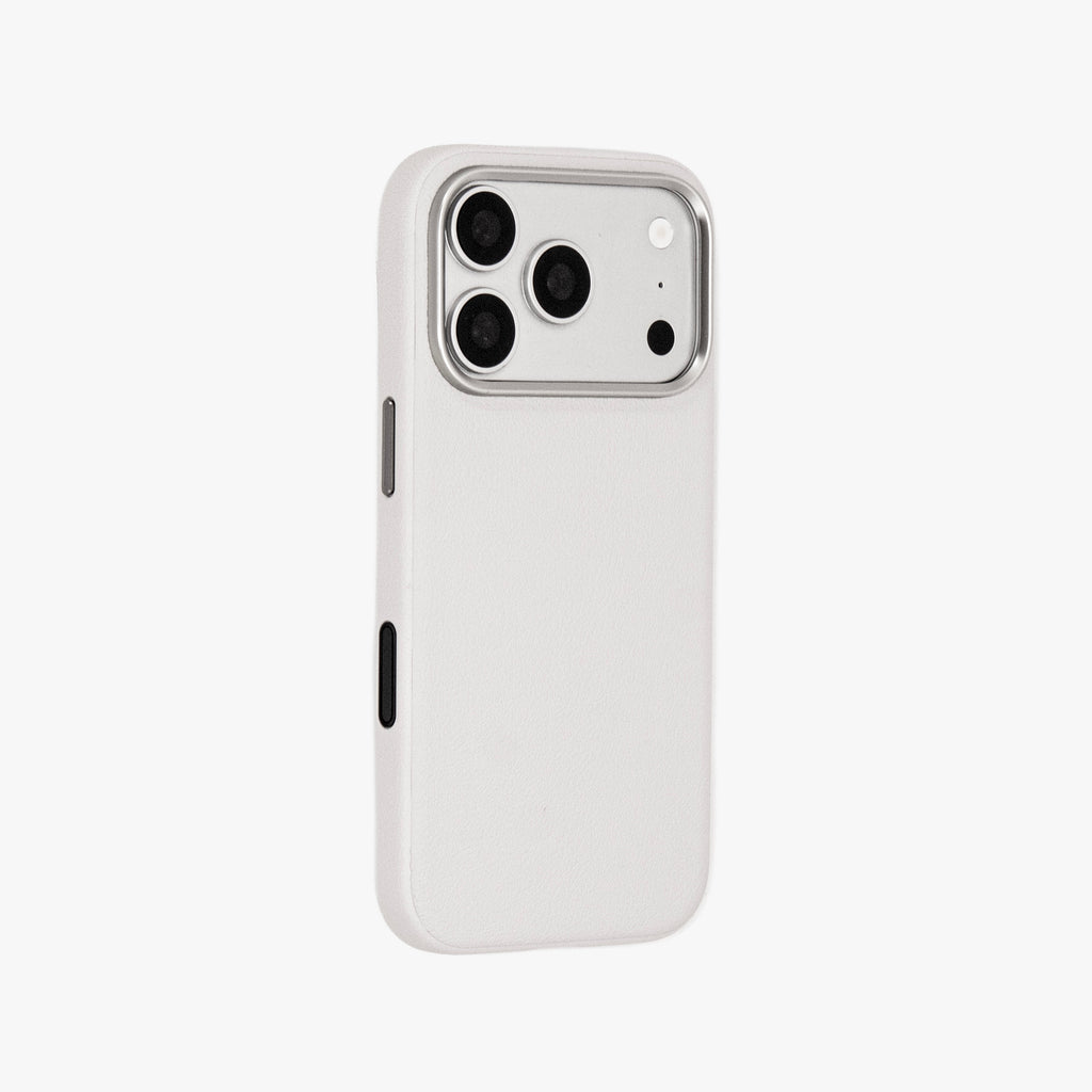 Primo – White Leather Premium MagSafe Case Cover for iPhone 17 pro