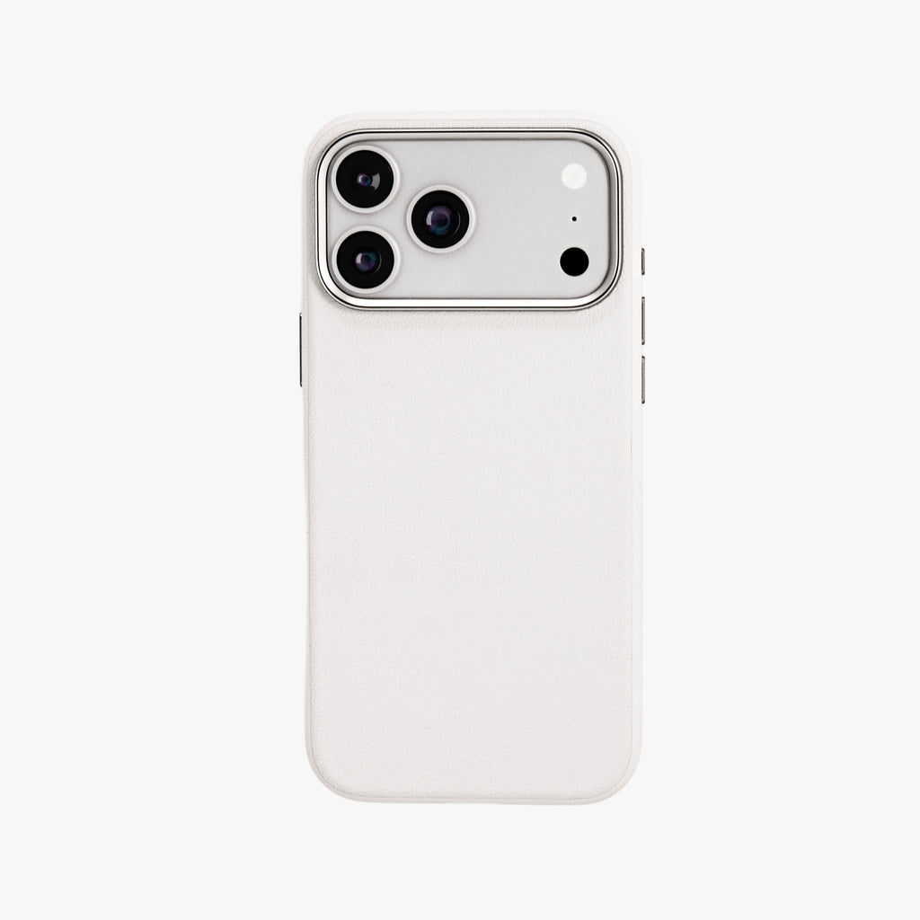 Primo – White Leather Premium MagSafe Case Cover for iPhone 17 Pro Max
